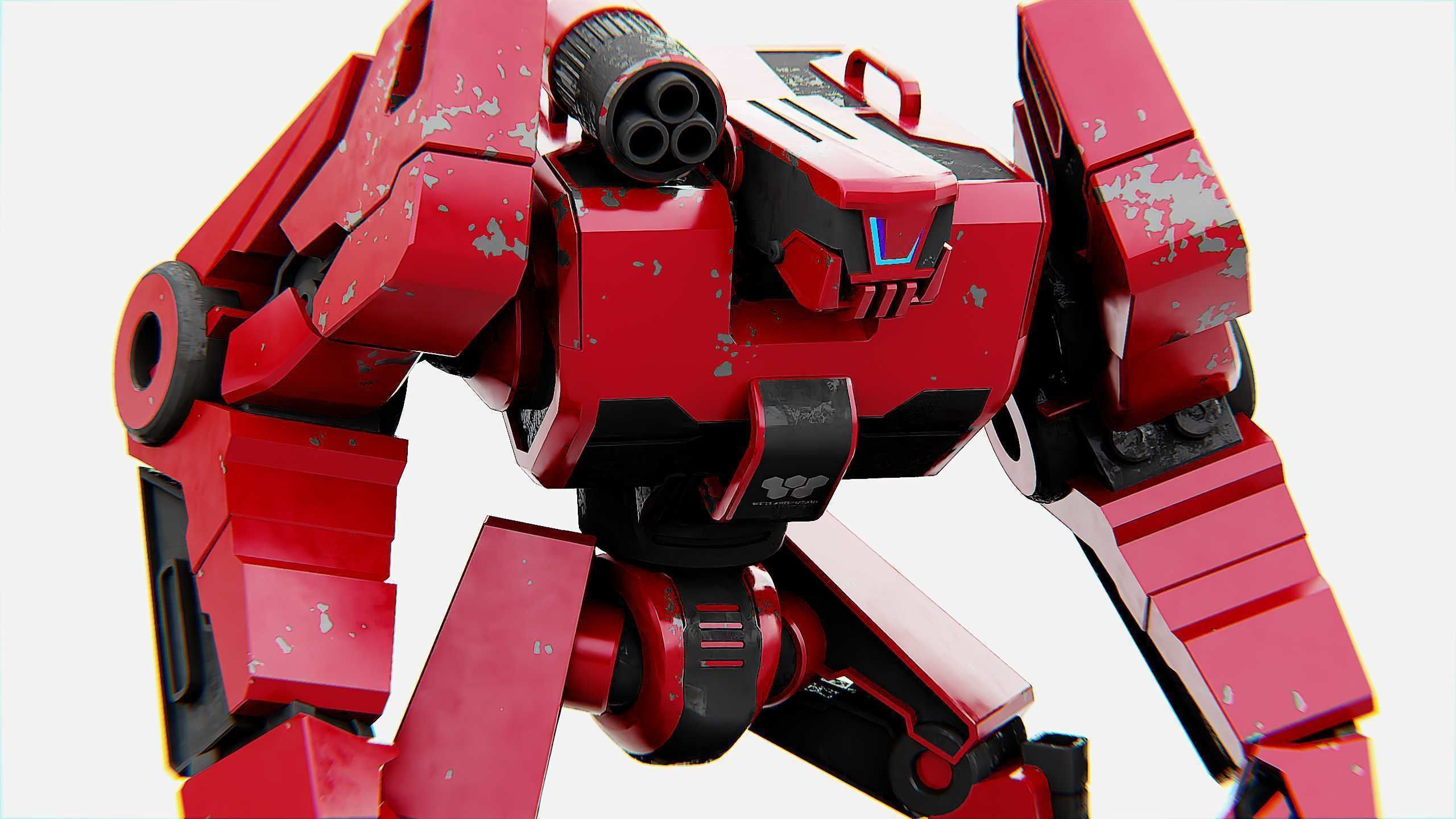 COMBAT DROID XARA  Rigged for Unreal Engine - Unity - MIXAMO 3D model_25