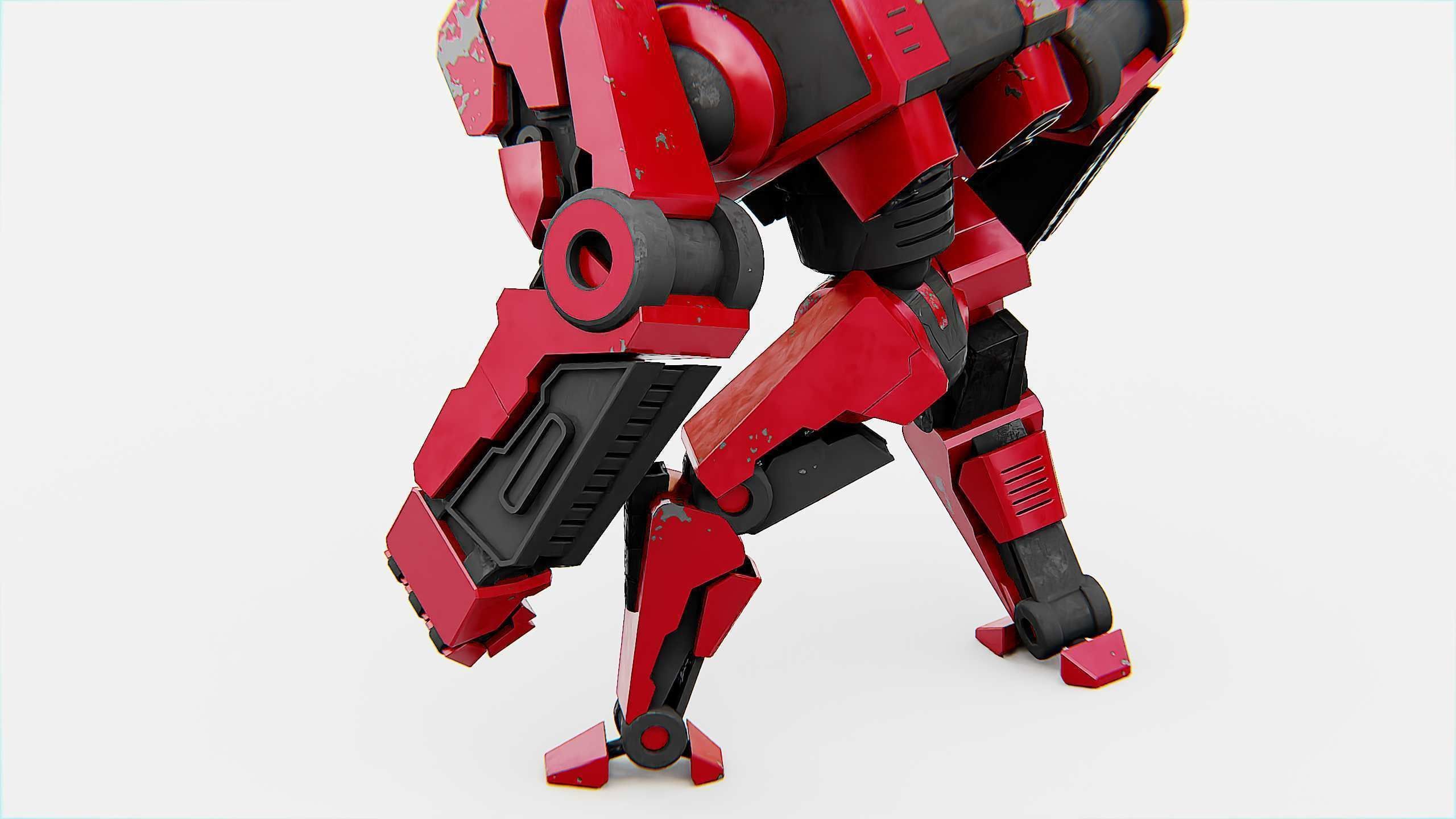 COMBAT DROID XARA  Rigged for Unreal Engine - Unity - MIXAMO 3D model_28