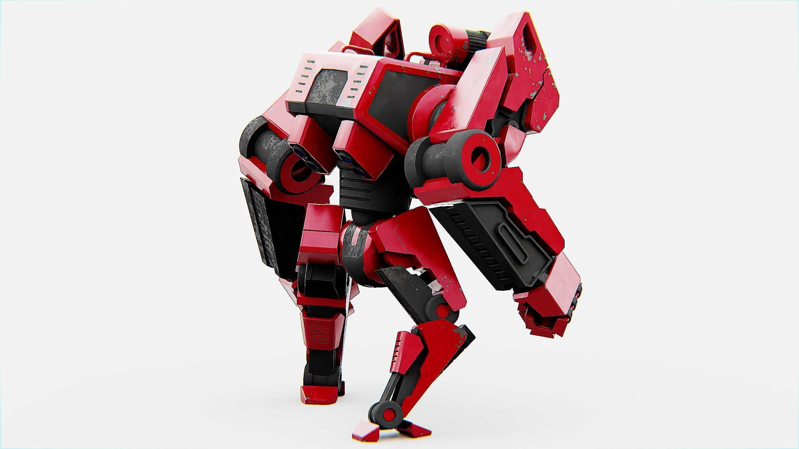 COMBAT DROID XARA  Rigged for Unreal Engine - Unity - MIXAMO 3D model_10