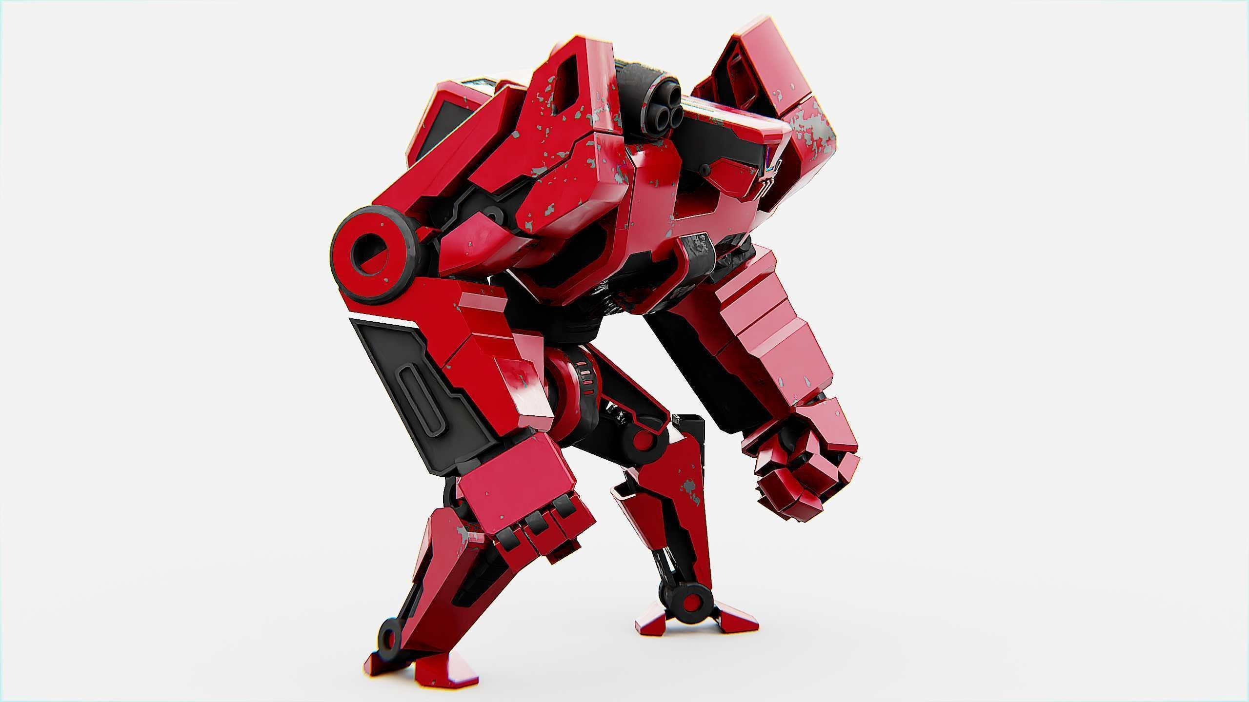 COMBAT DROID XARA  Rigged for Unreal Engine - Unity - MIXAMO 3D model_5