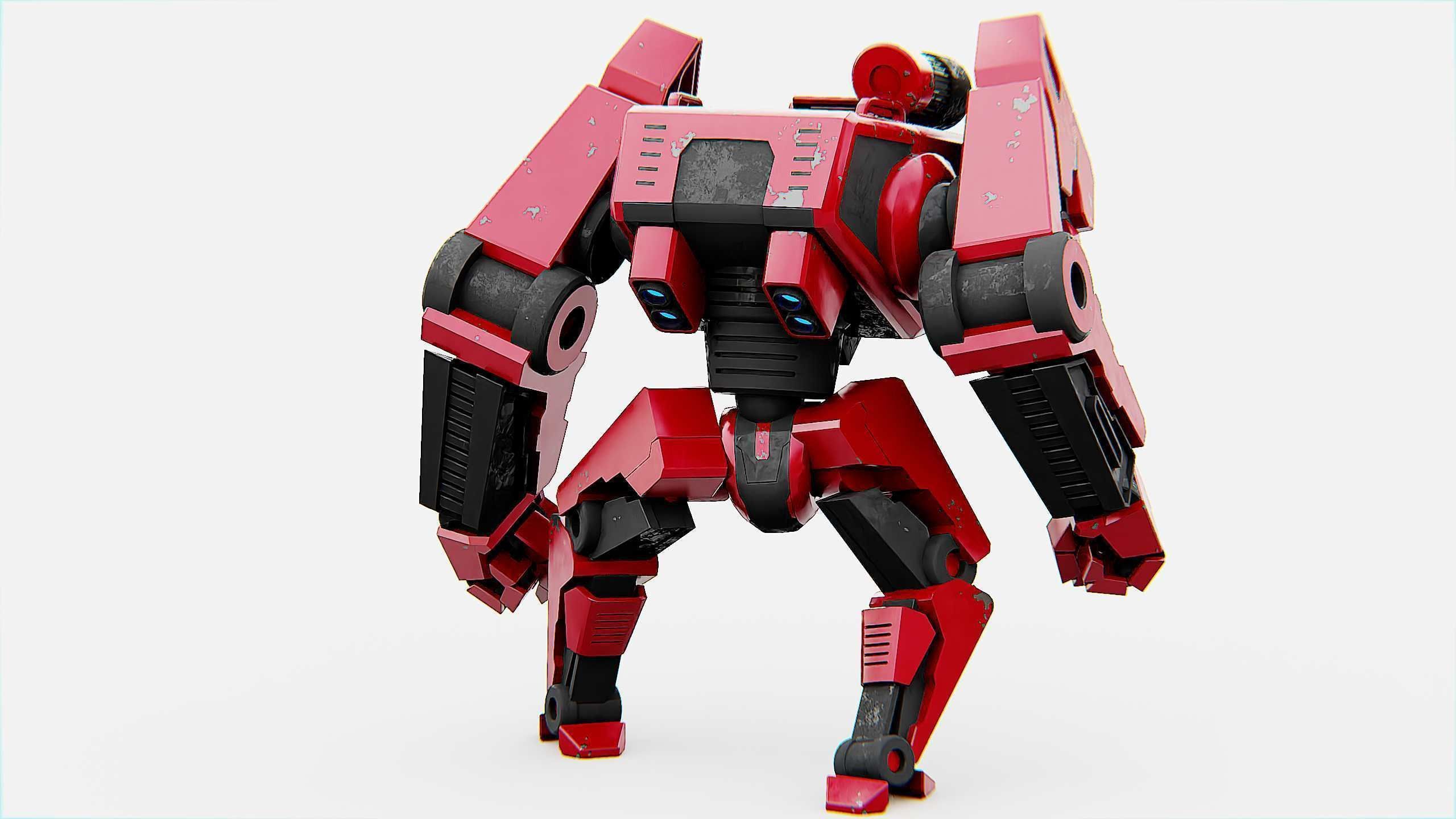 COMBAT DROID XARA  Rigged for Unreal Engine - Unity - MIXAMO 3D model_12