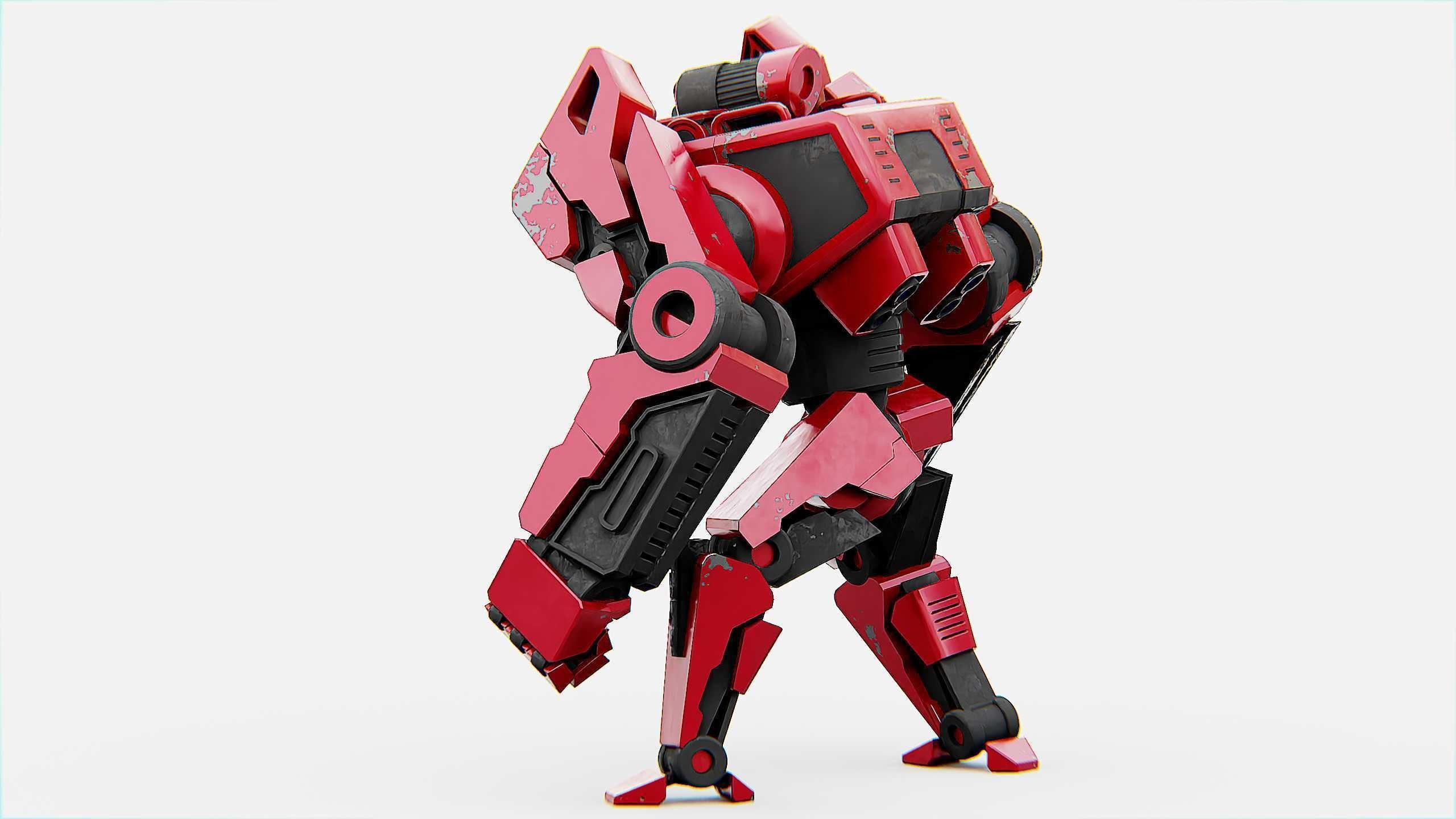 COMBAT DROID XARA  Rigged for Unreal Engine - Unity - MIXAMO 3D model_18