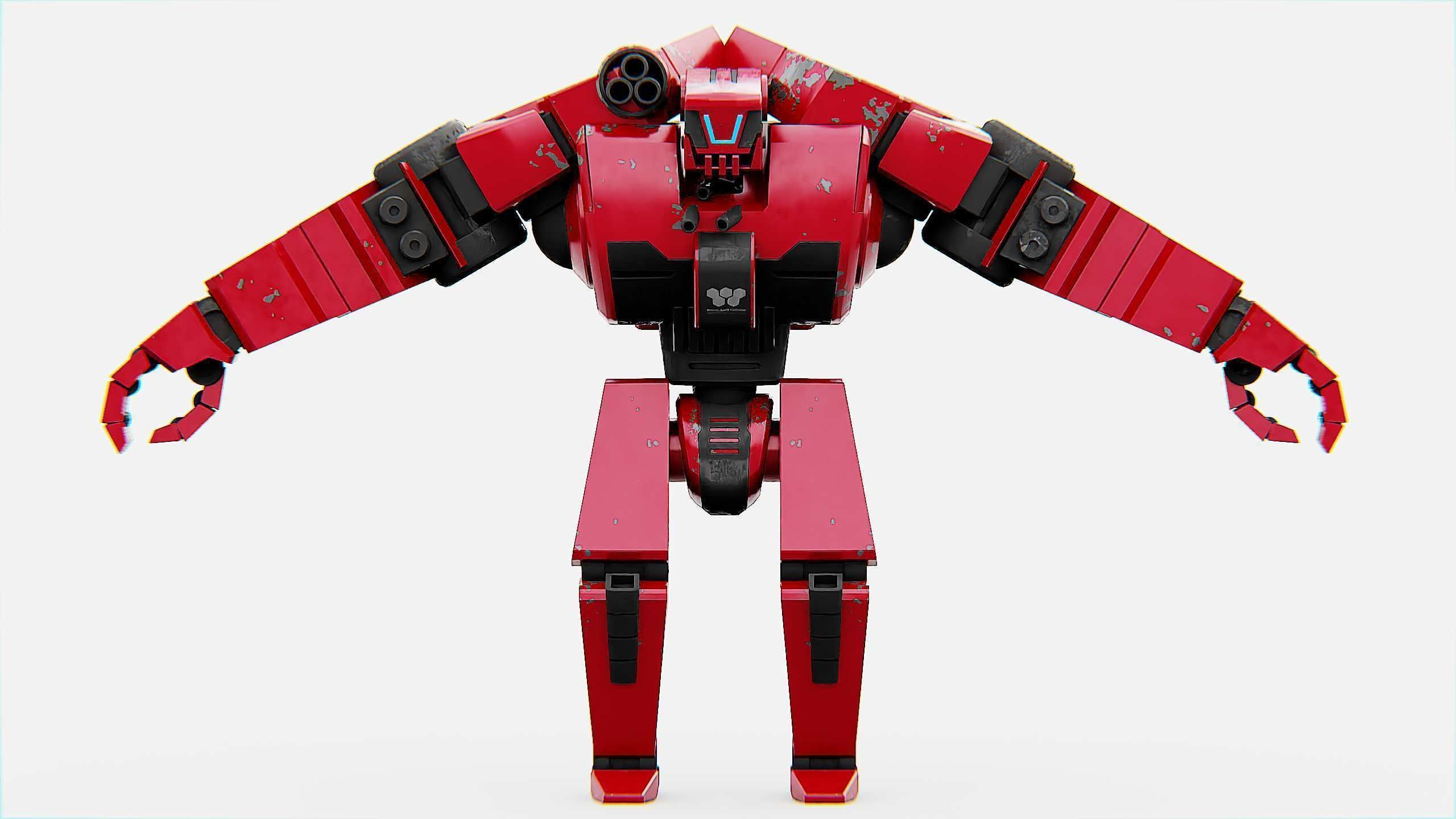 COMBAT DROID XARA  Rigged for Unreal Engine - Unity - MIXAMO 3D model_30