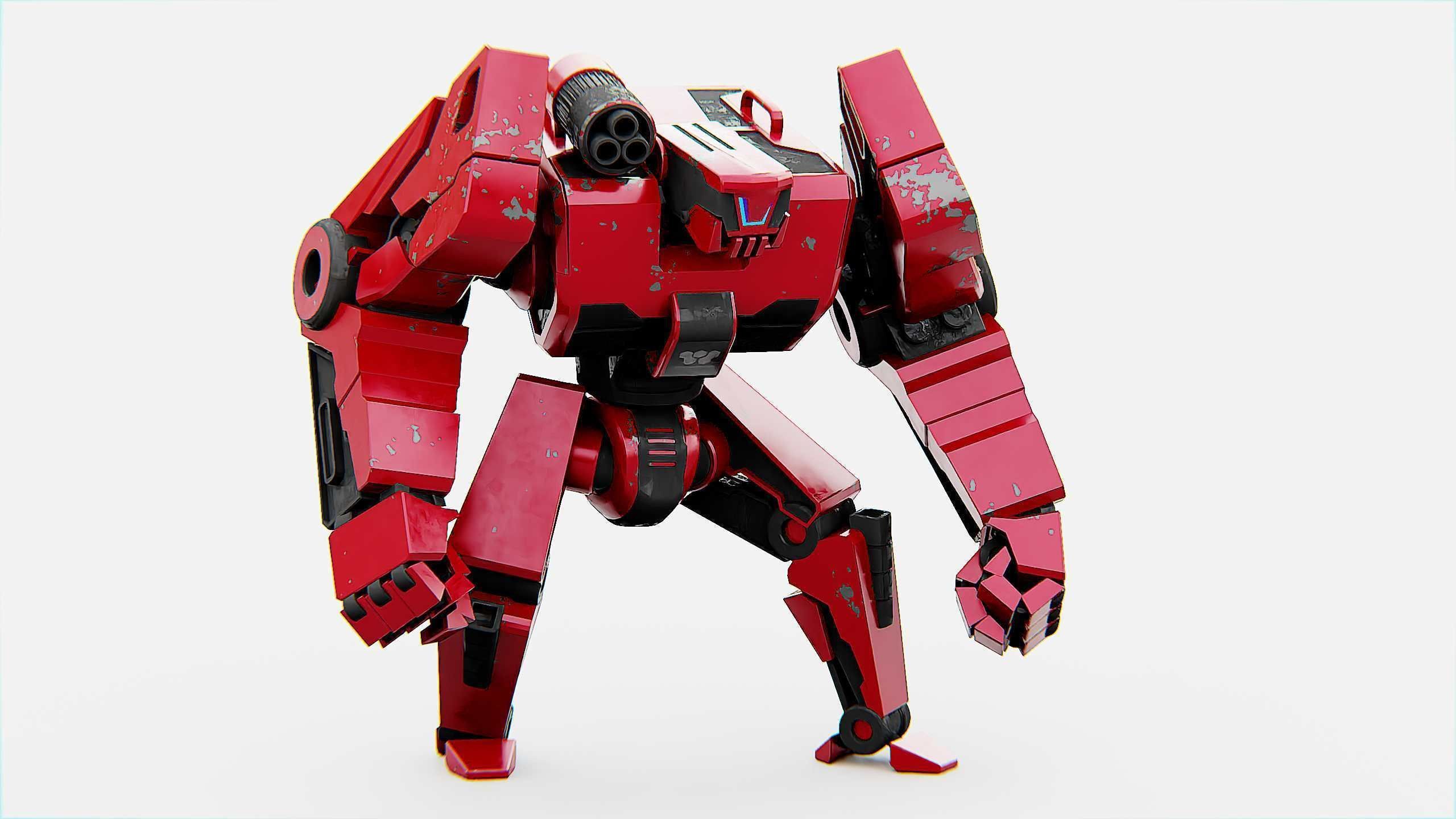 COMBAT DROID XARA  Rigged for Unreal Engine - Unity - MIXAMO 3D model_2