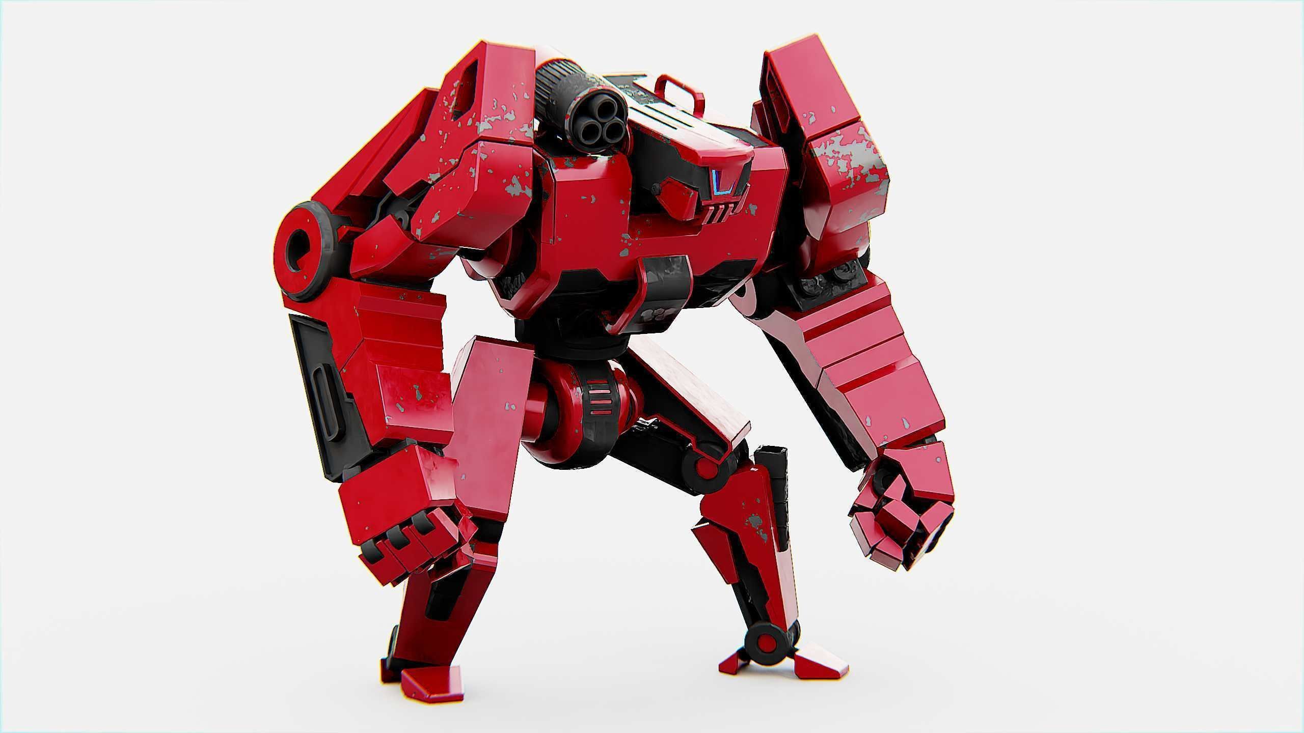 COMBAT DROID XARA  Rigged for Unreal Engine - Unity - MIXAMO 3D model_3