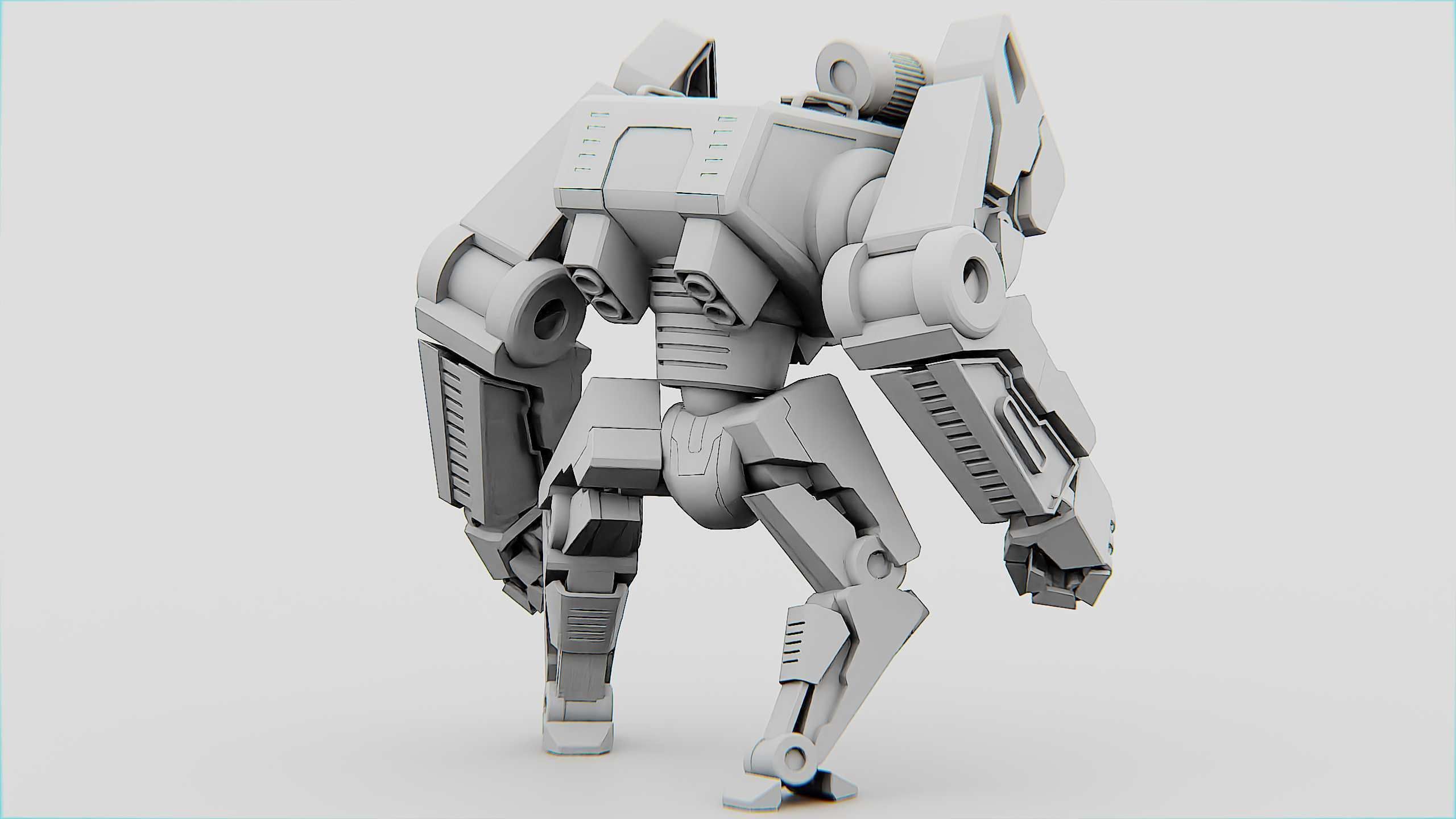 COMBAT DROID XARA  Rigged for Unreal Engine - Unity - MIXAMO 3D model_33