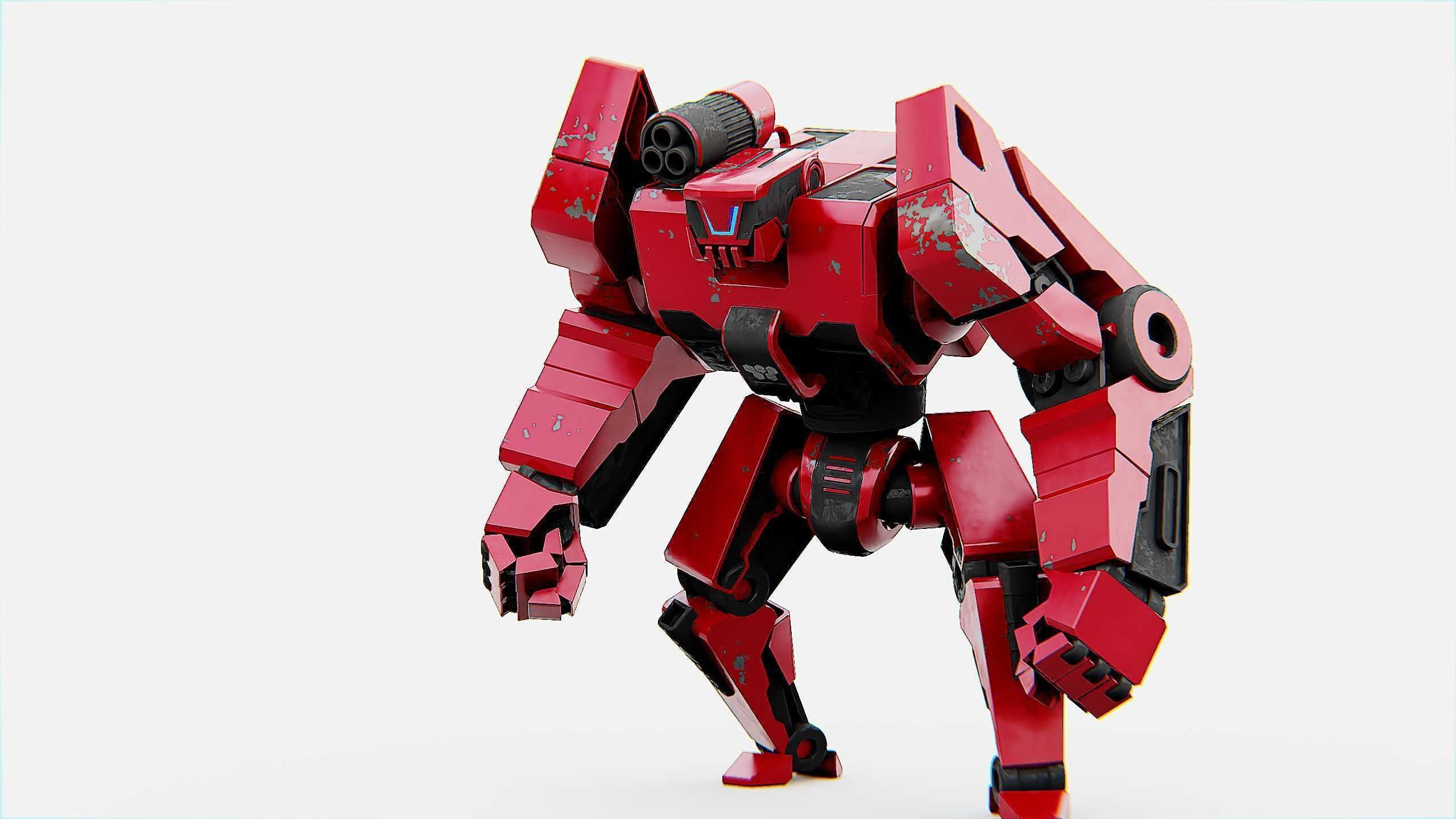 COMBAT DROID XARA  Rigged for Unreal Engine - Unity - MIXAMO 3D model_24