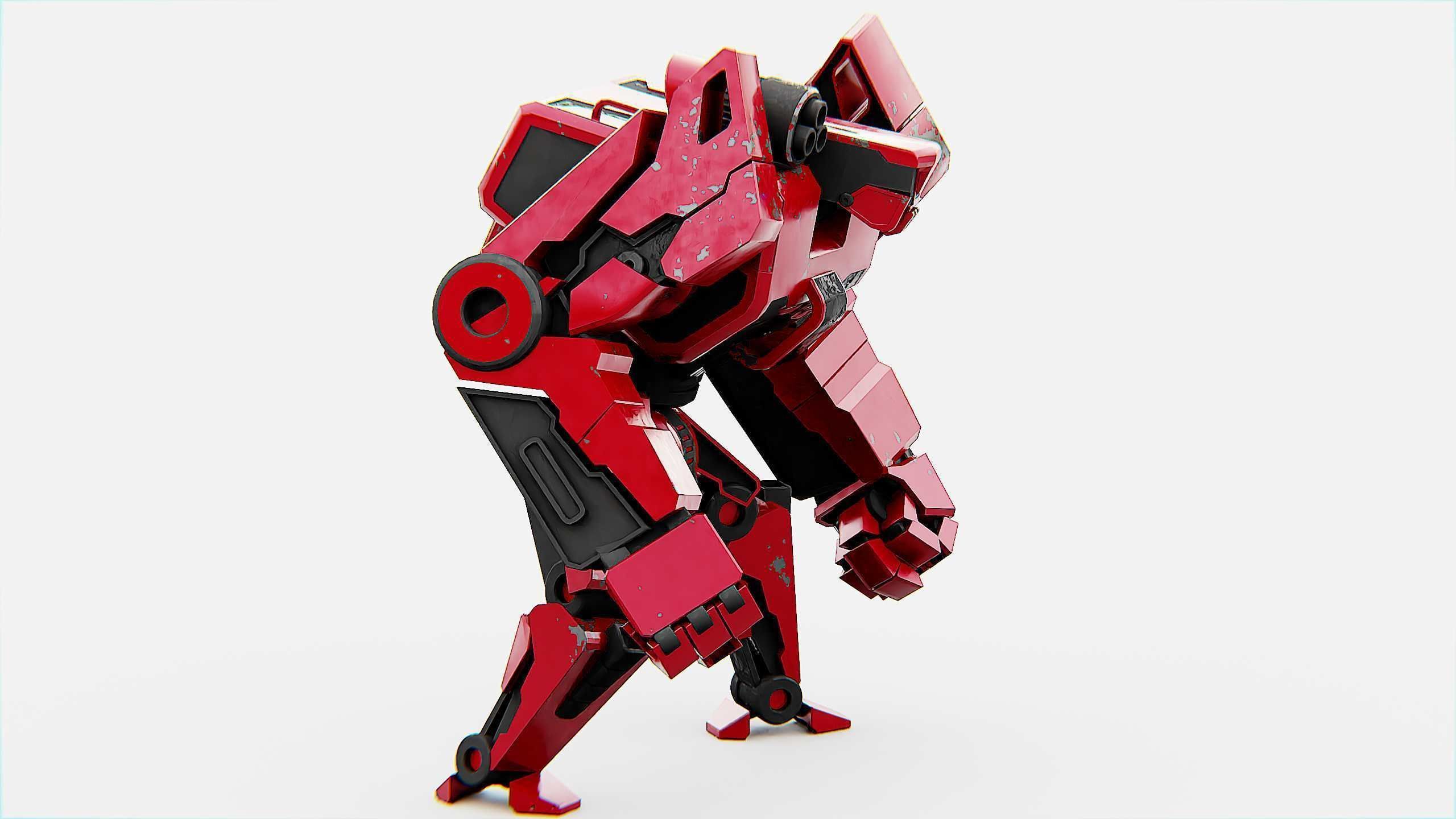 COMBAT DROID XARA  Rigged for Unreal Engine - Unity - MIXAMO 3D model_6