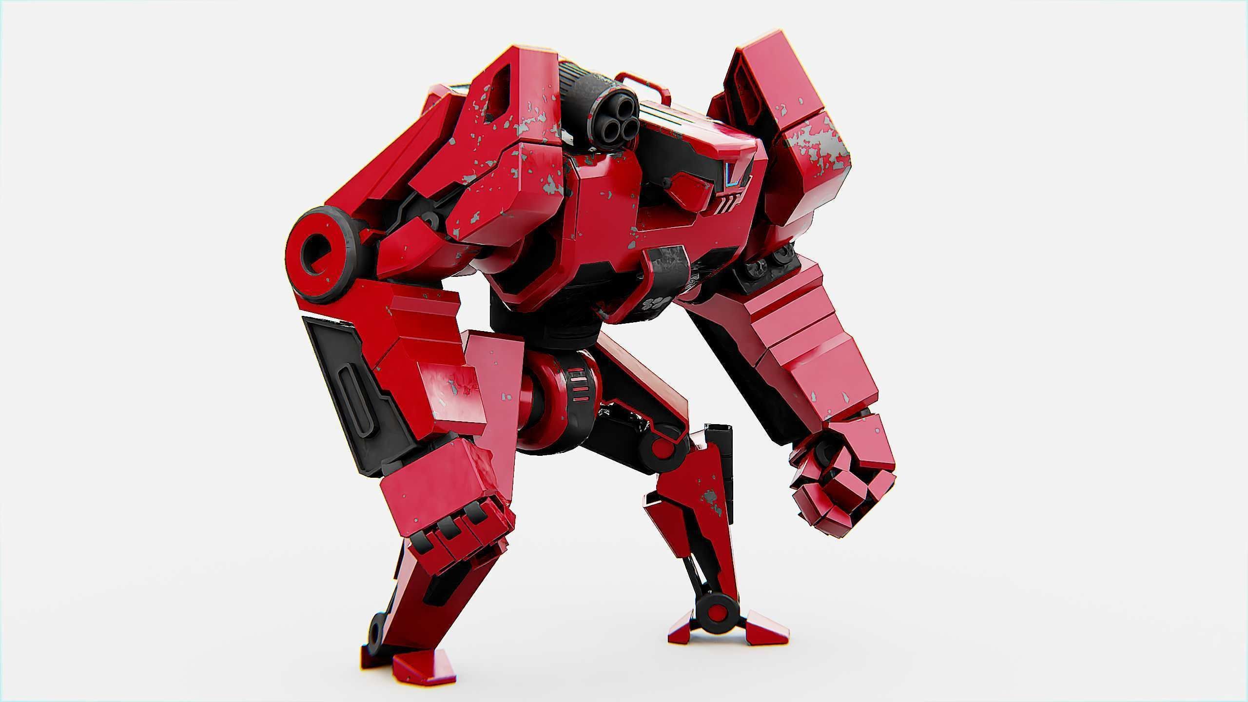 COMBAT DROID XARA  Rigged for Unreal Engine - Unity - MIXAMO 3D model_4