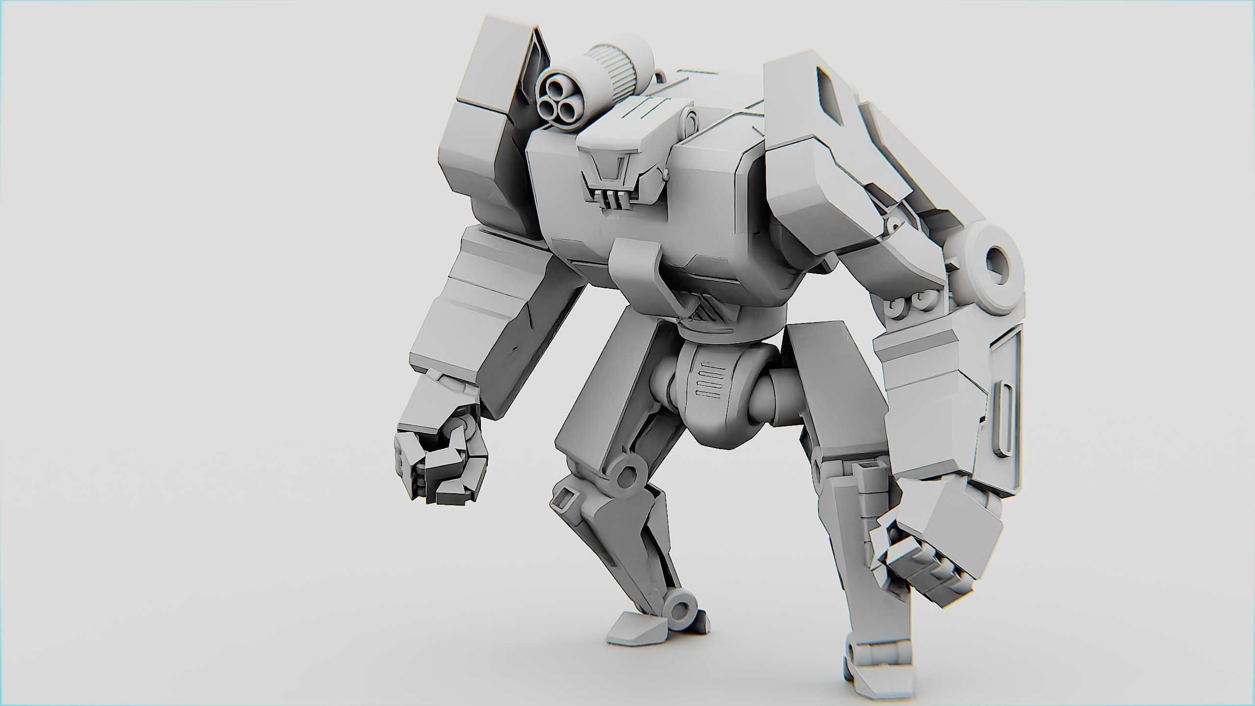 COMBAT DROID XARA  Rigged for Unreal Engine - Unity - MIXAMO 3D model_32