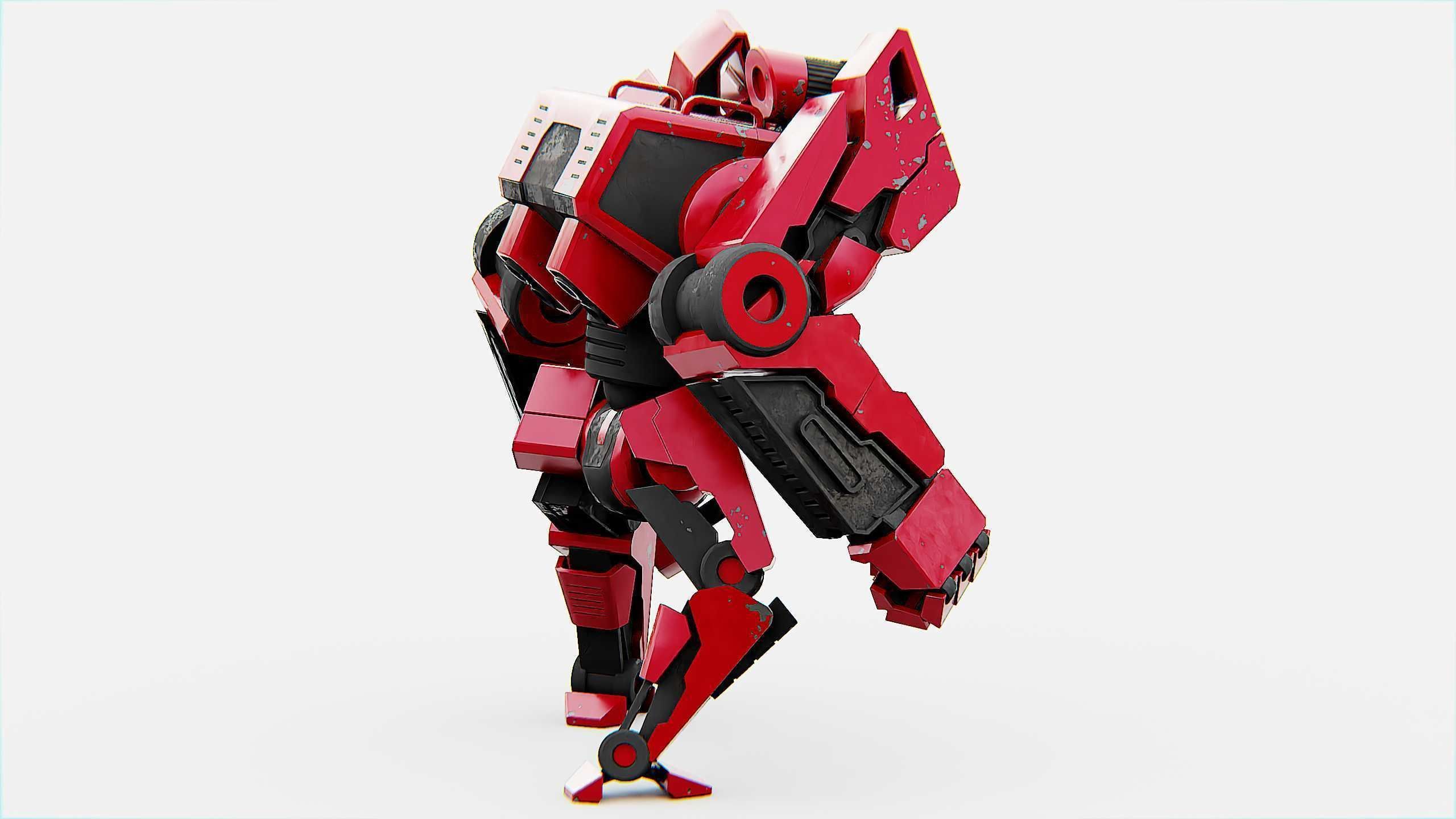 COMBAT DROID XARA  Rigged for Unreal Engine - Unity - MIXAMO 3D model_9