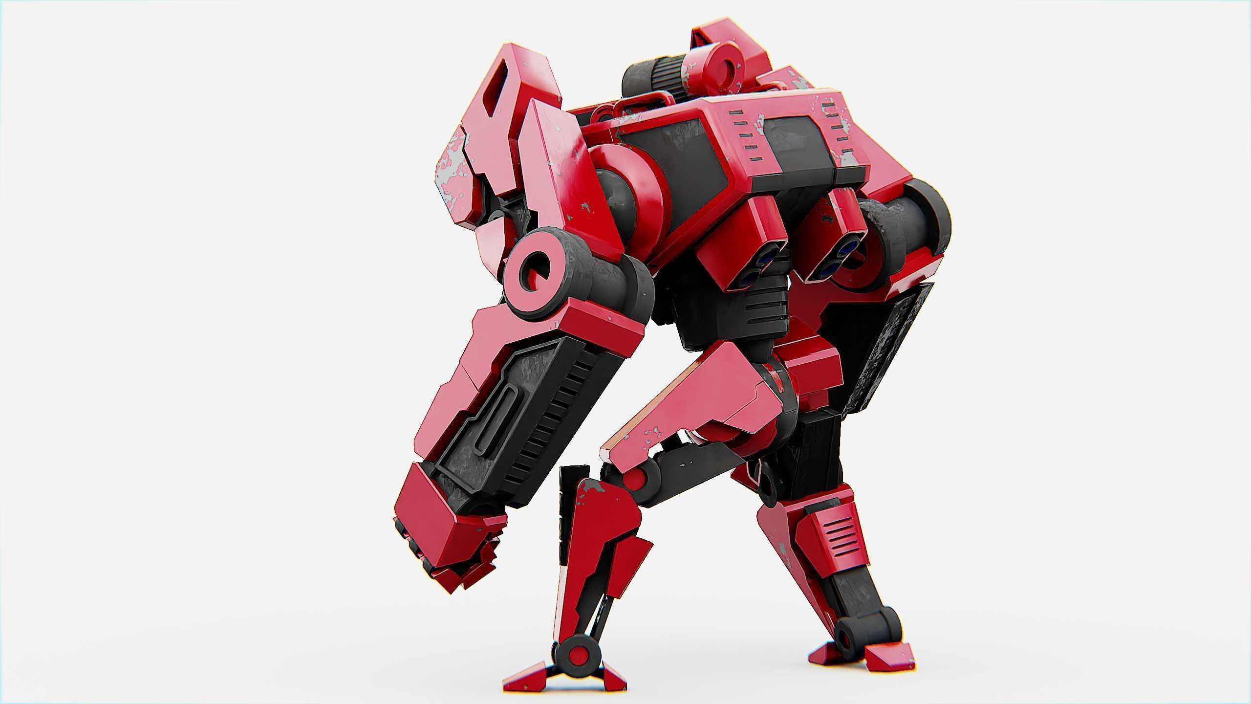 COMBAT DROID XARA  Rigged for Unreal Engine - Unity - MIXAMO 3D model_17