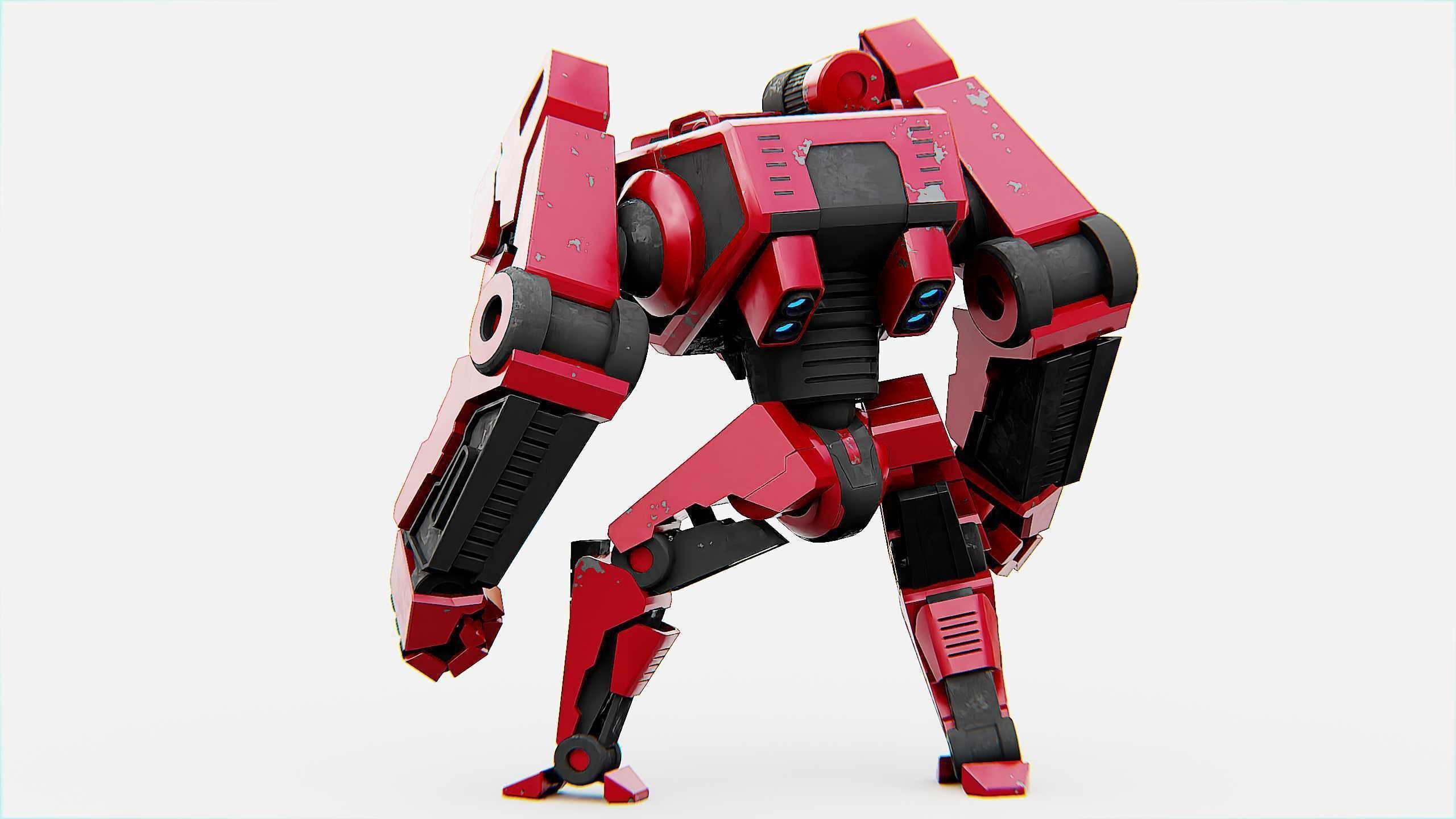 COMBAT DROID XARA  Rigged for Unreal Engine - Unity - MIXAMO 3D model_15