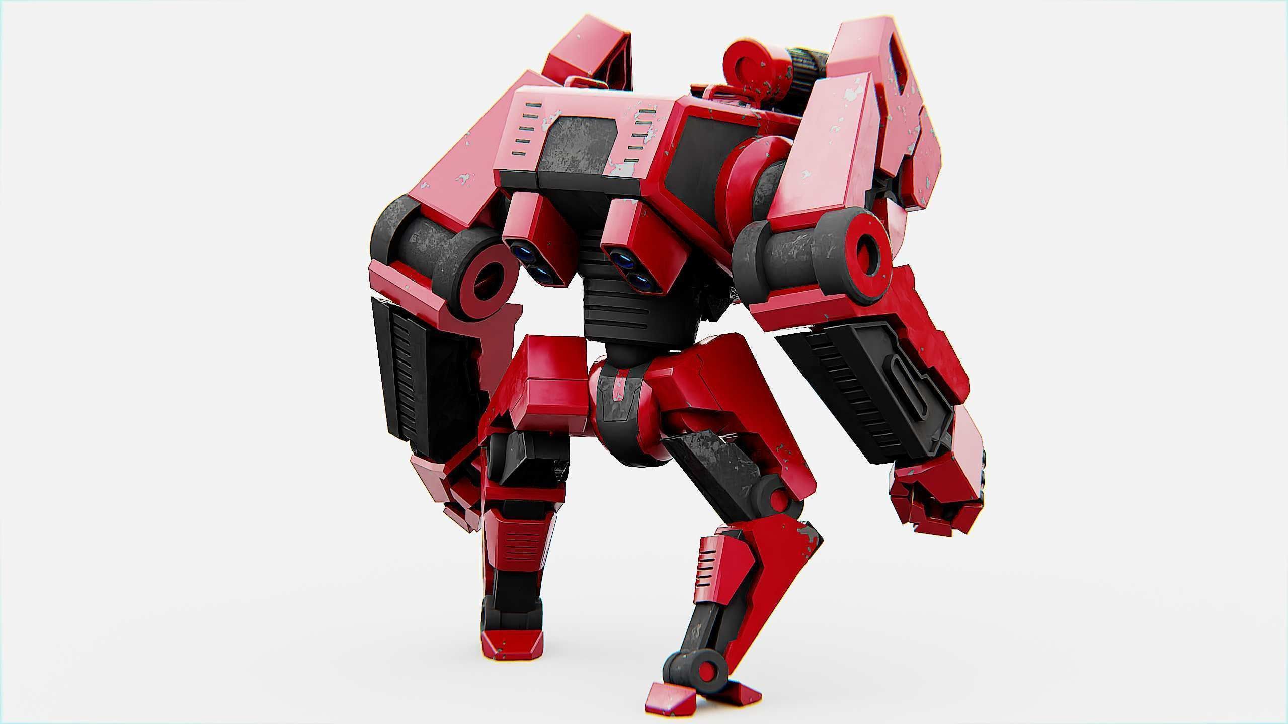 COMBAT DROID XARA  Rigged for Unreal Engine - Unity - MIXAMO 3D model_11