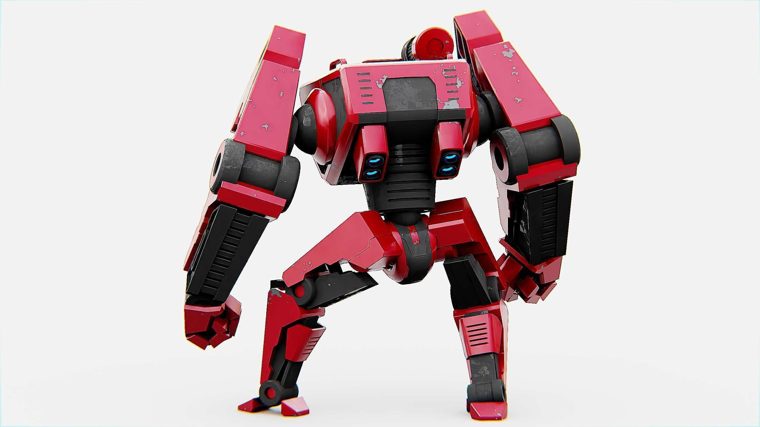 COMBAT DROID XARA  Rigged for Unreal Engine - Unity - MIXAMO 3D model_14