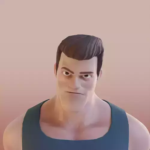Strong Man 3D Model Low-poly 3D model