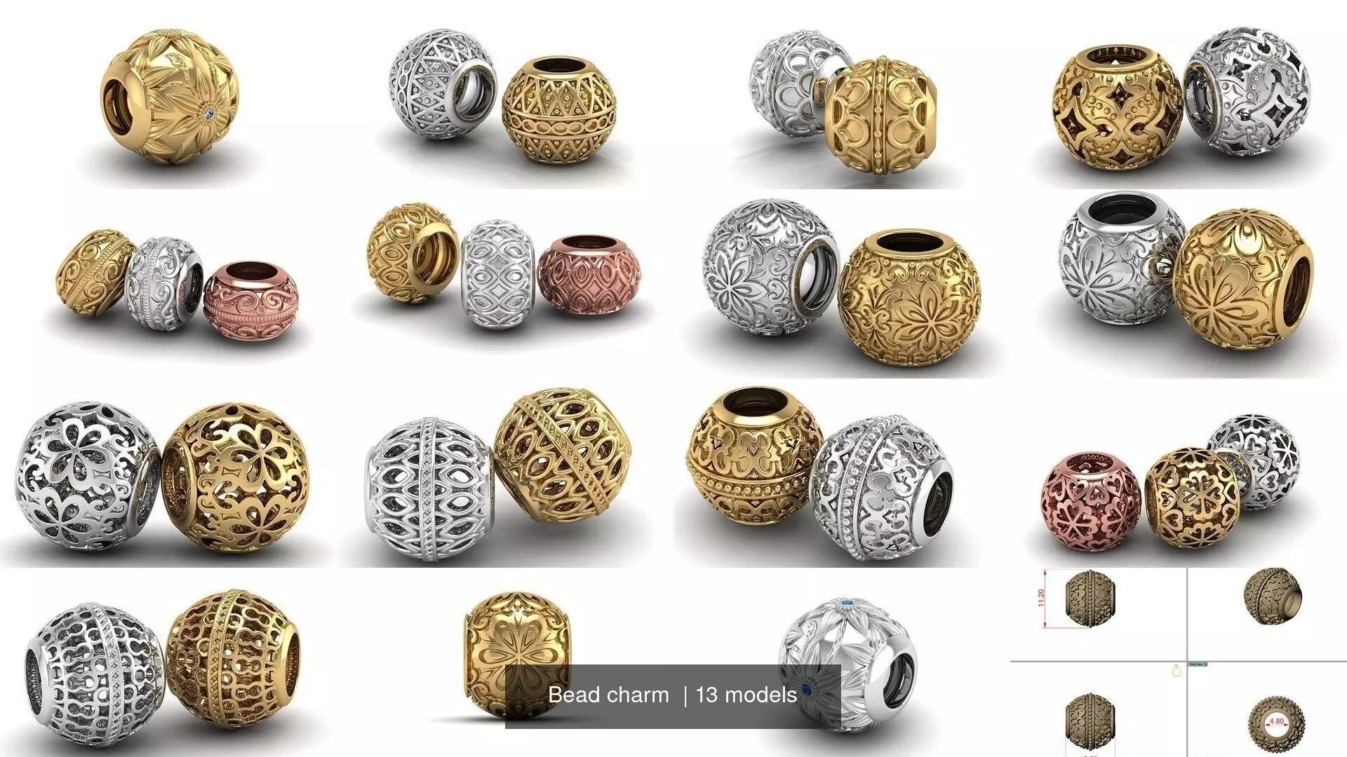 Bead charm  3D Model Collection_0