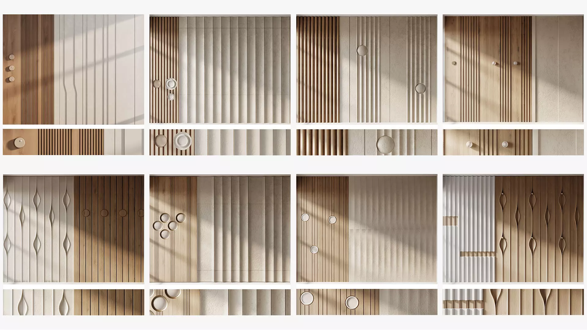 Collection of 8 wall panels 3D model