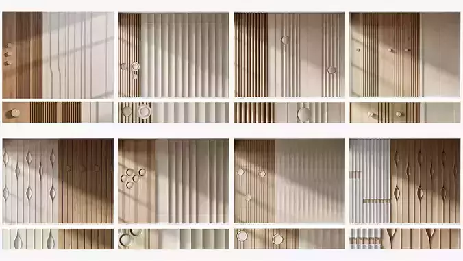 Collection of 8 wall panels