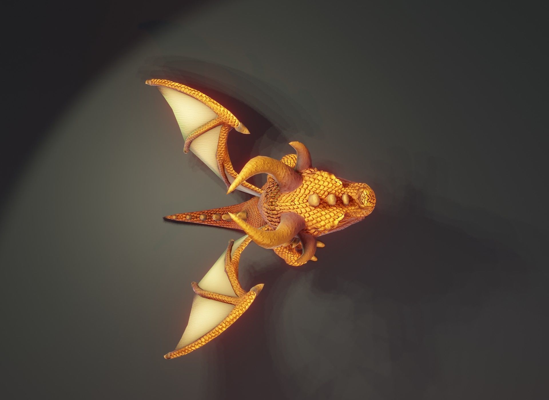Cartoon Bronze Dragon Animated 3D Model Low-poly 3D model_16