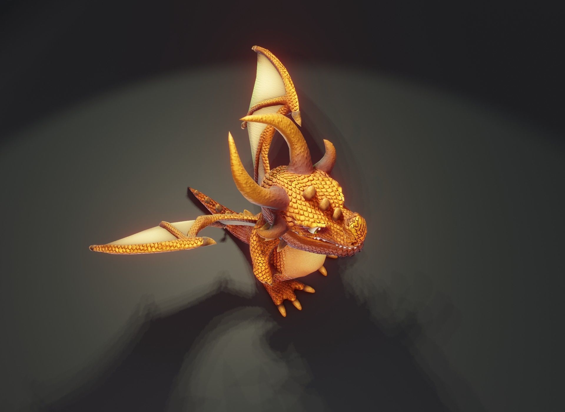 Cartoon Bronze Dragon Animated 3D Model Low-poly 3D model_20