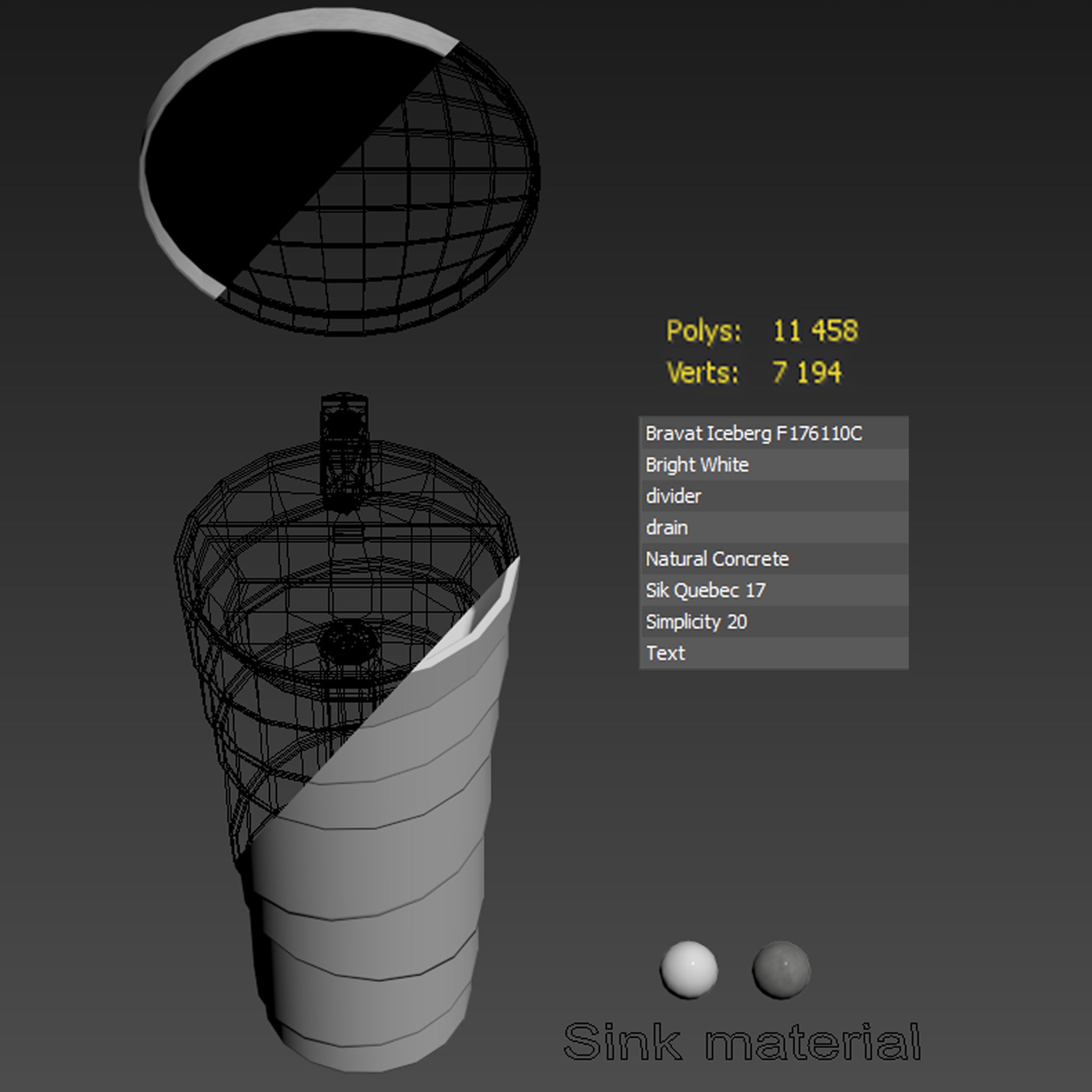 Quebec Solid Surface Pedestal Sink 3D model CGTrader