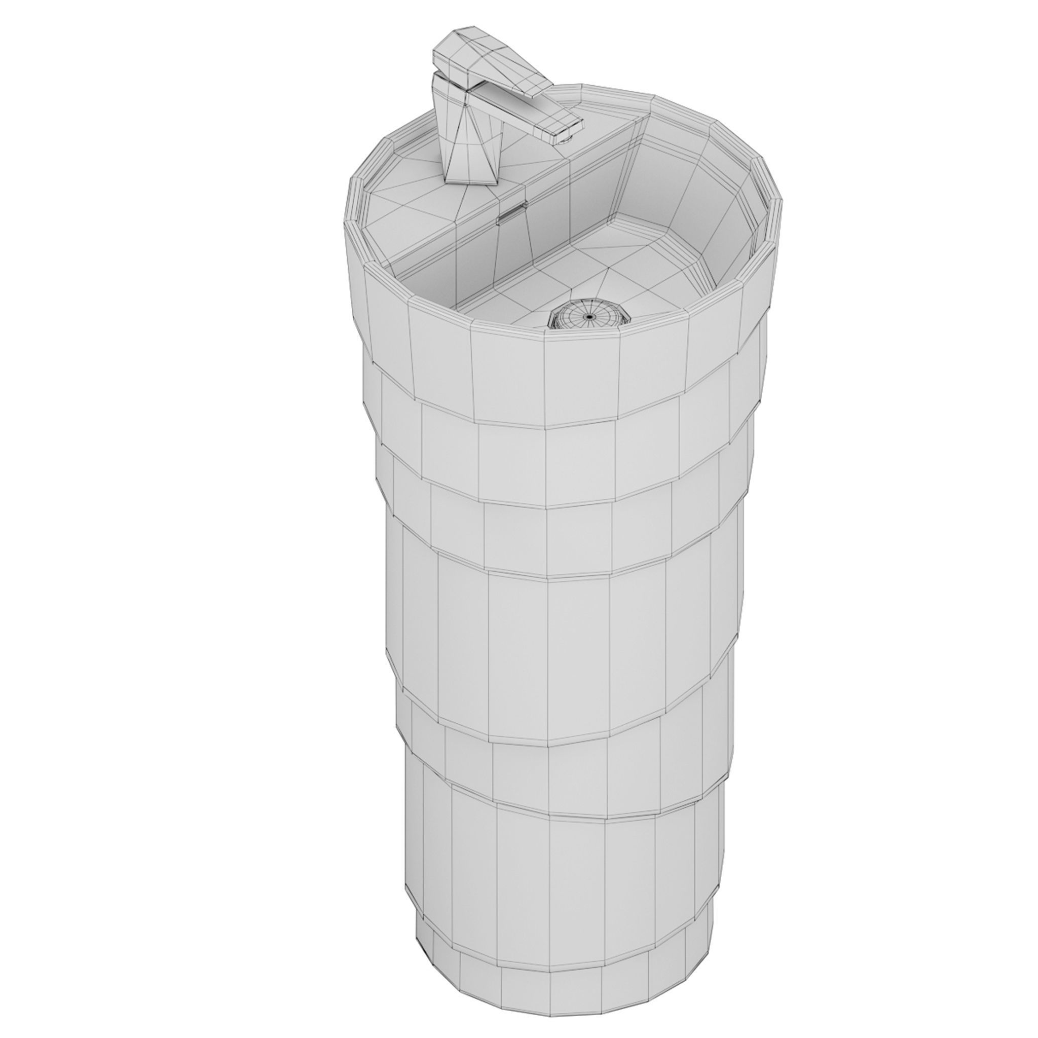 Quebec Solid Surface Pedestal Sink 3D model CGTrader