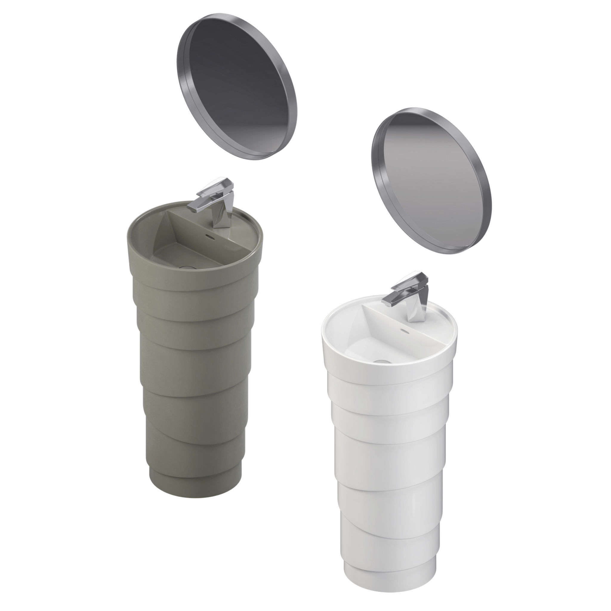 Quebec Solid Surface Pedestal Sink 3D model CGTrader