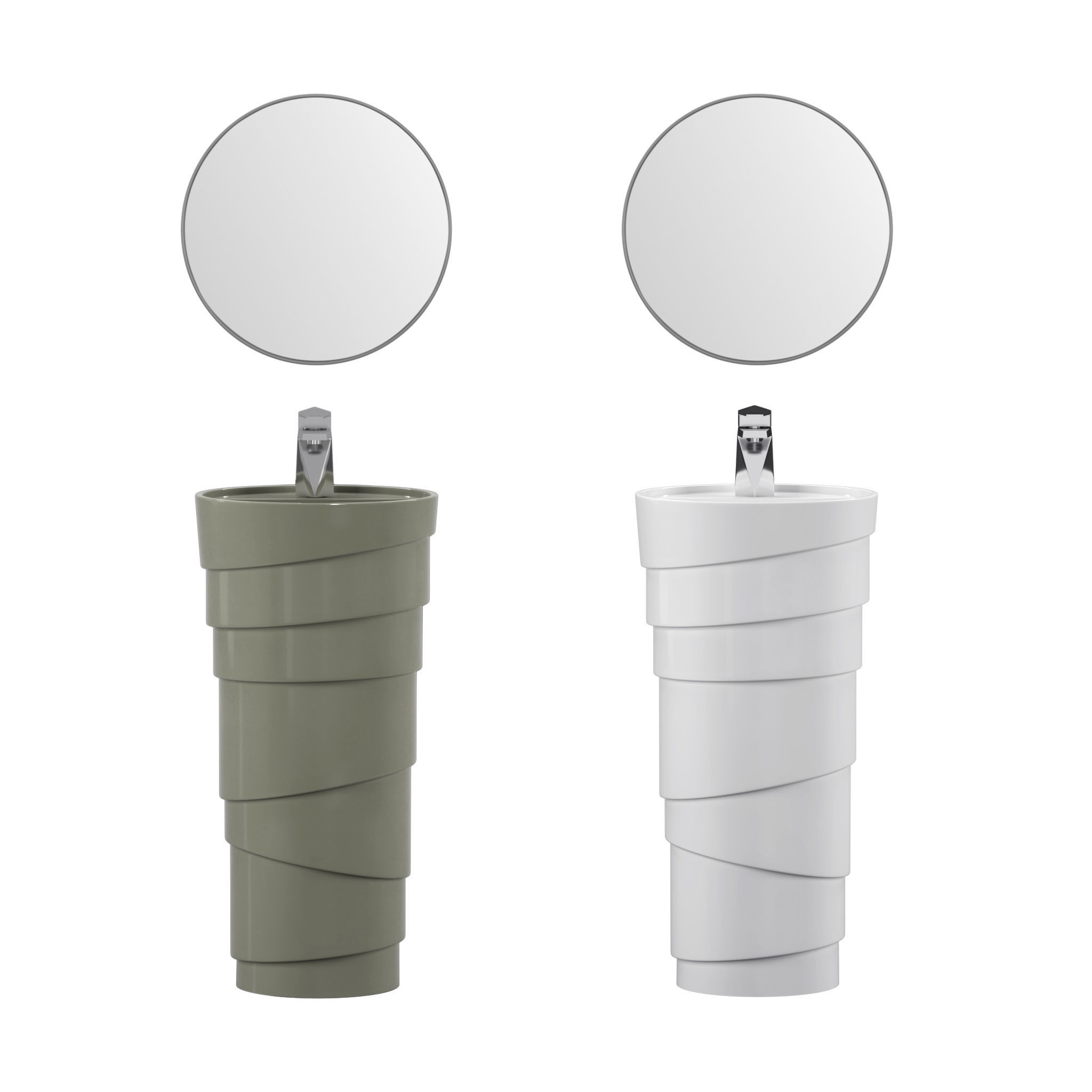 Quebec Solid Surface Pedestal Sink 3D model CGTrader