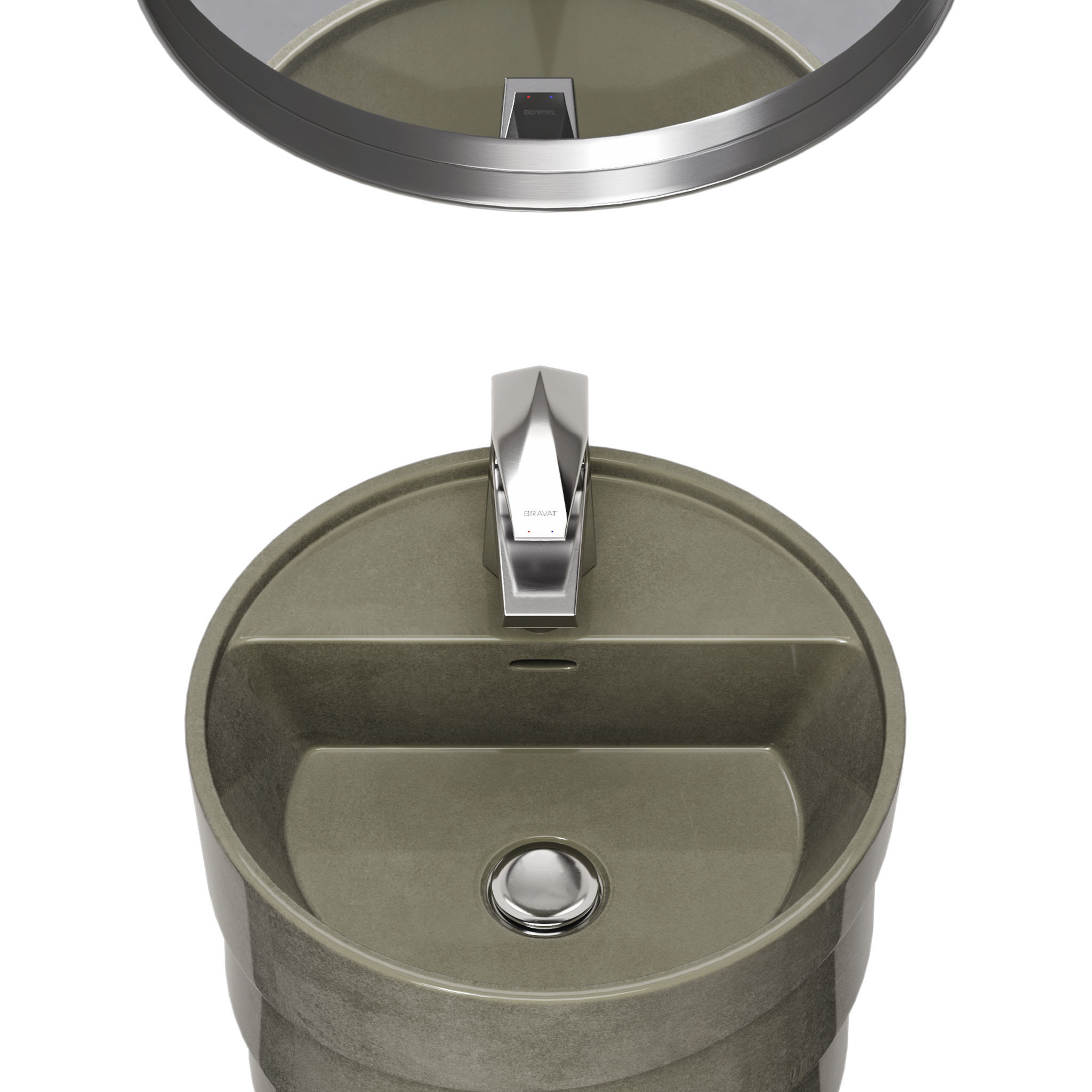 Quebec Solid Surface Pedestal Sink 3D model CGTrader