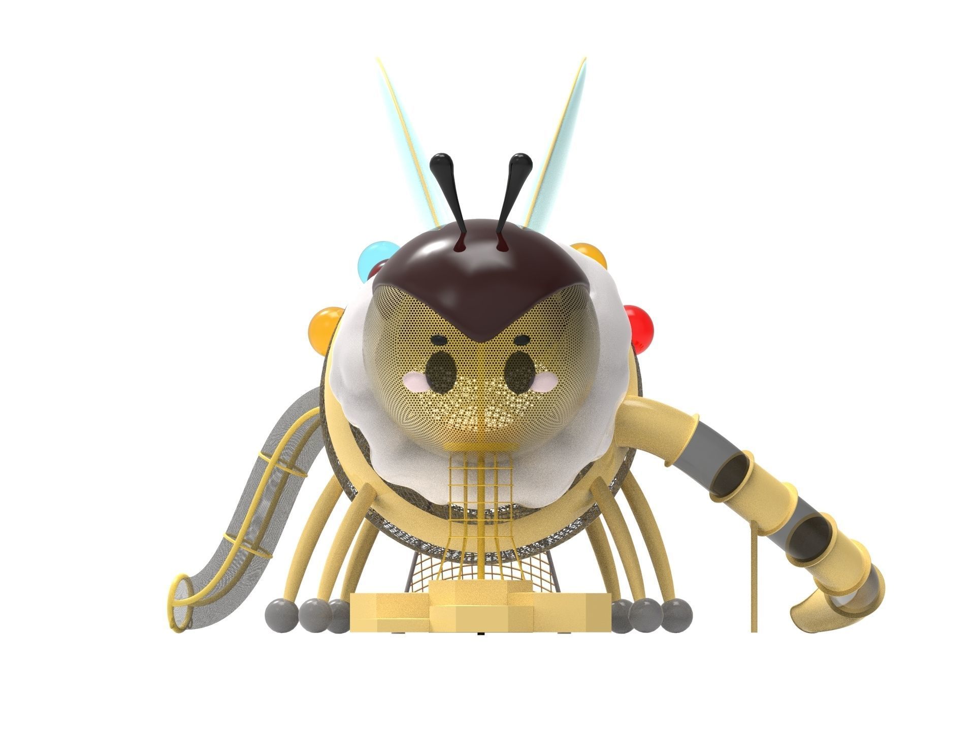 The Bee-Themed Children Playground in Park 3D model_6