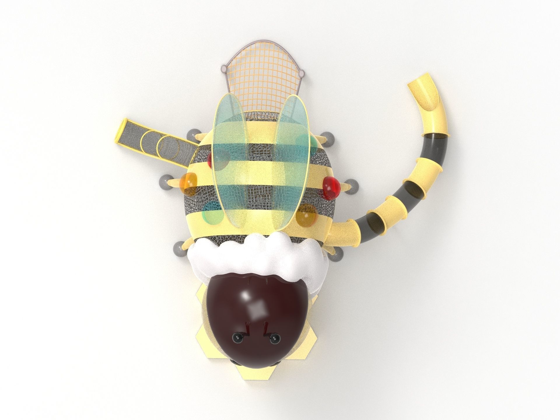 The Bee-Themed Children Playground in Park 3D model_7