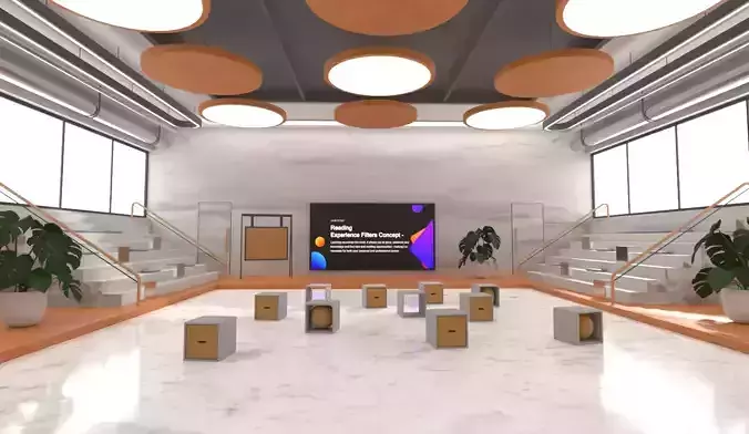 Conference Hall Auditorium VR  3D model