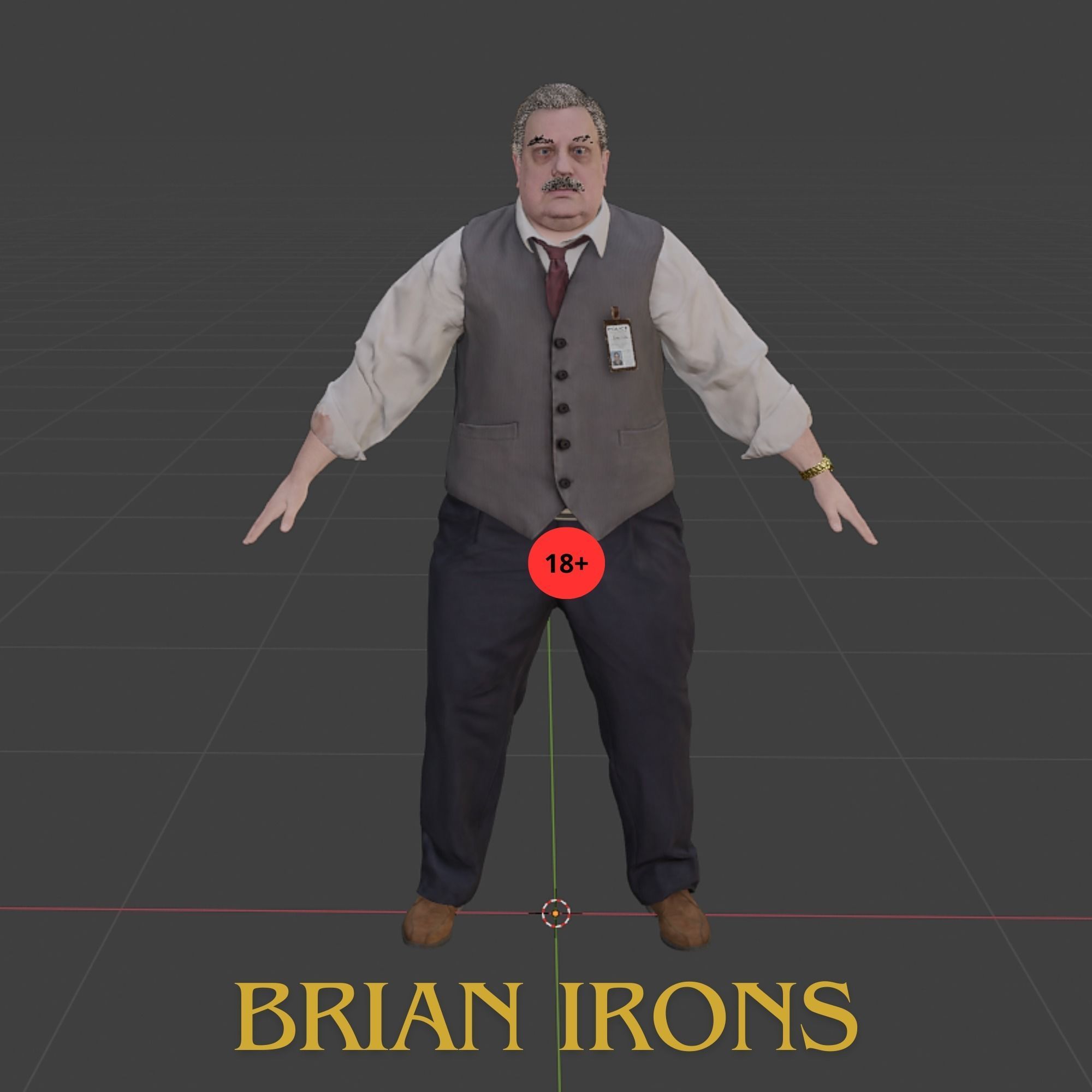 Brian Irons Rigged 3D model_2