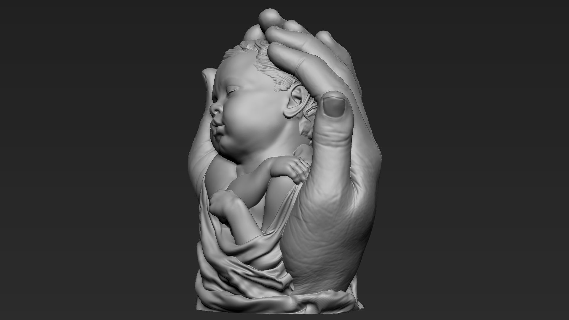 Baby In Hands Sculpture 01 3D print model_10