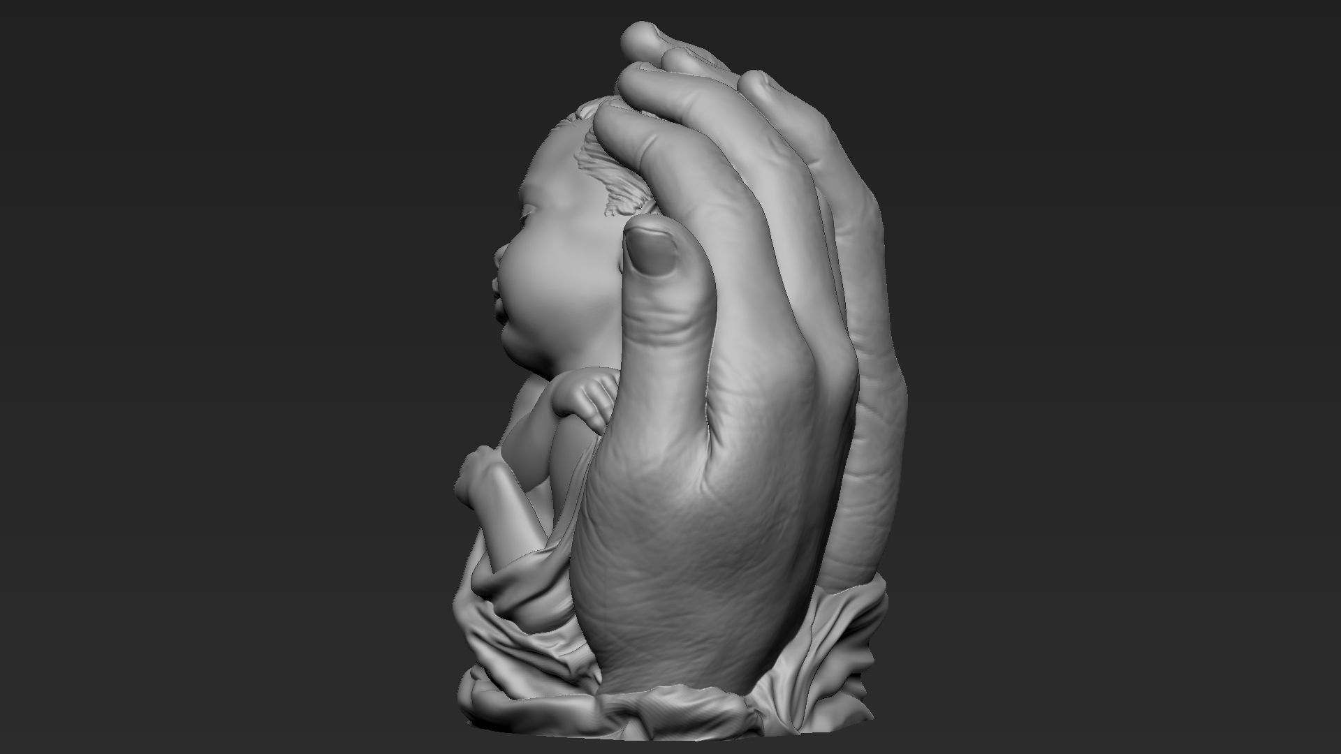 Baby In Hands Sculpture 01 3D print model_11