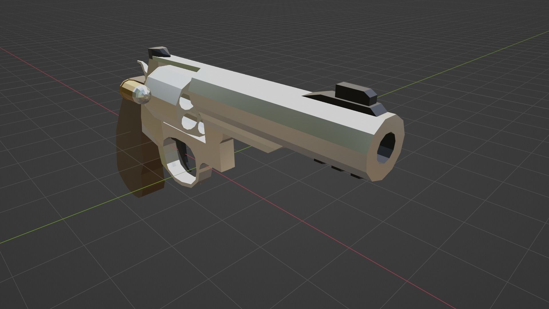 Low Poly Revolver Low-poly 3D model_6