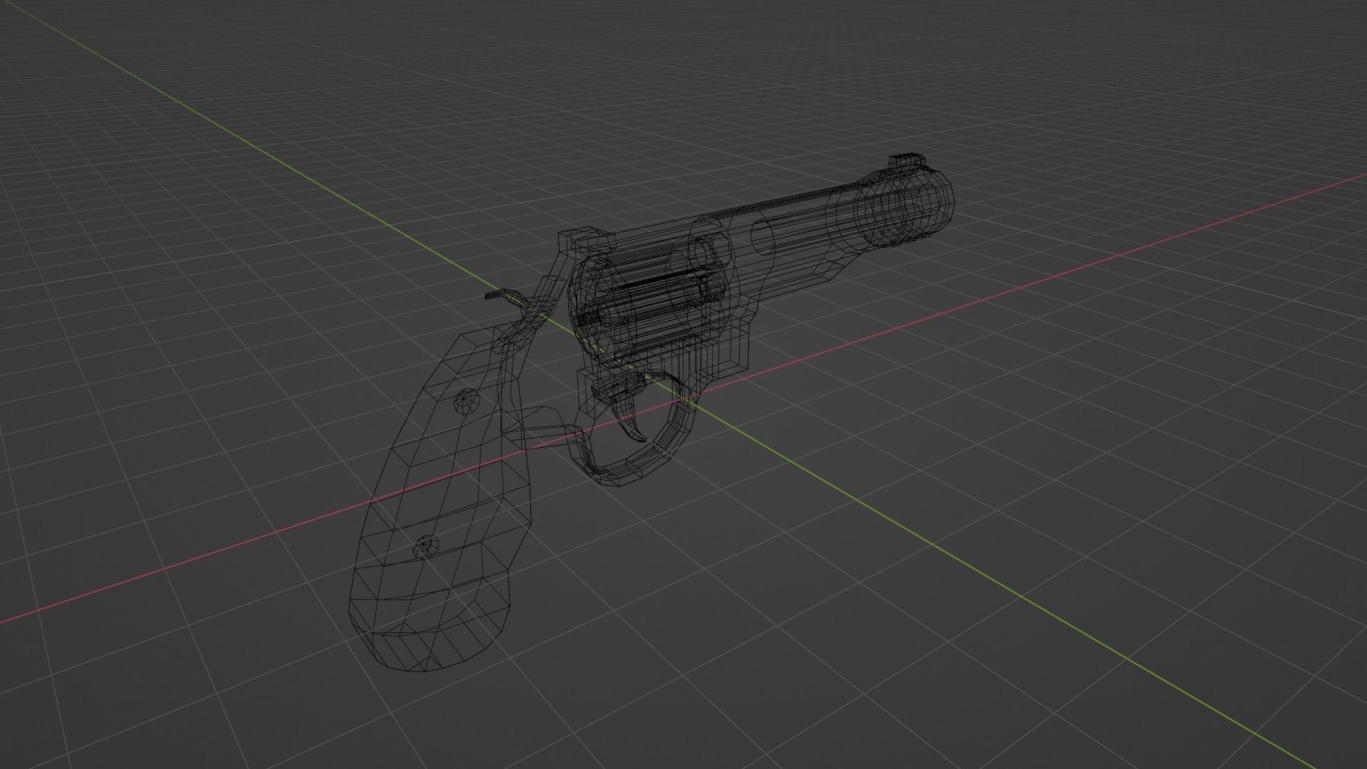 Low Poly Revolver Low-poly 3D model_10