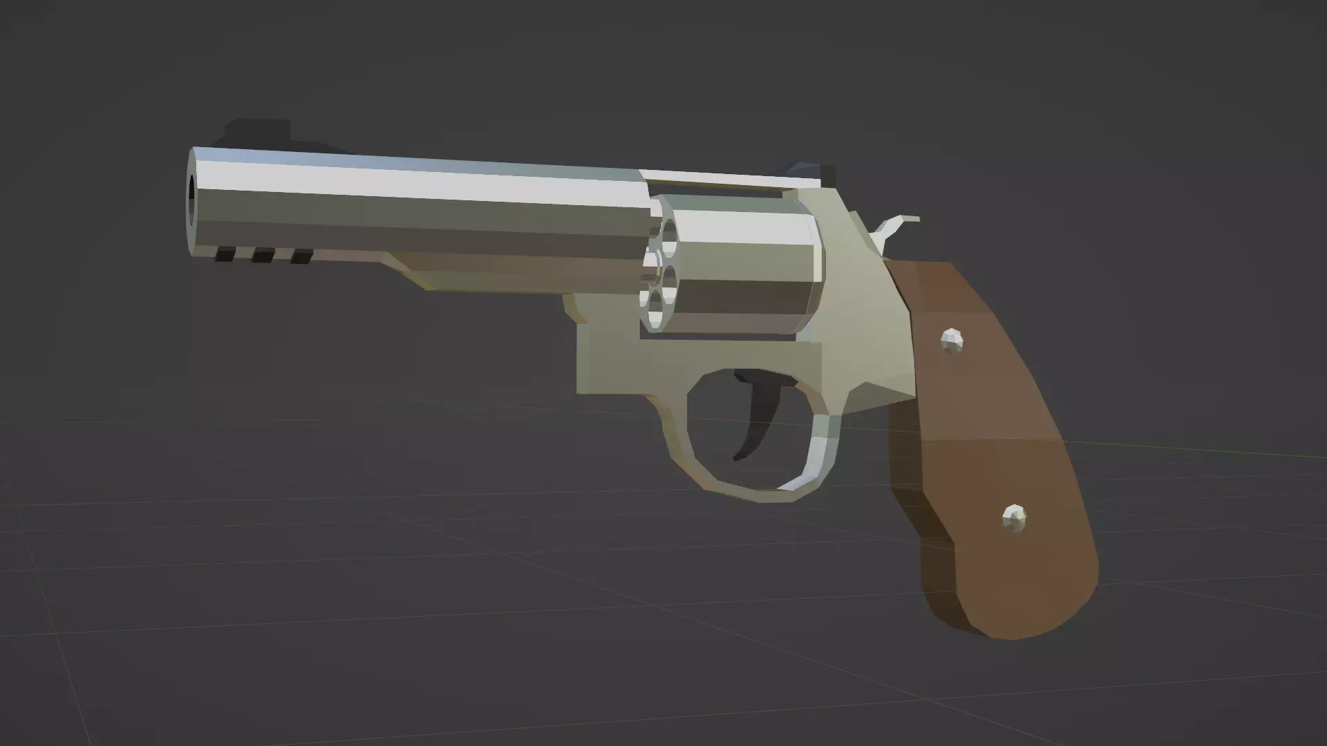 Low Poly Revolver Low-poly 3D model_0