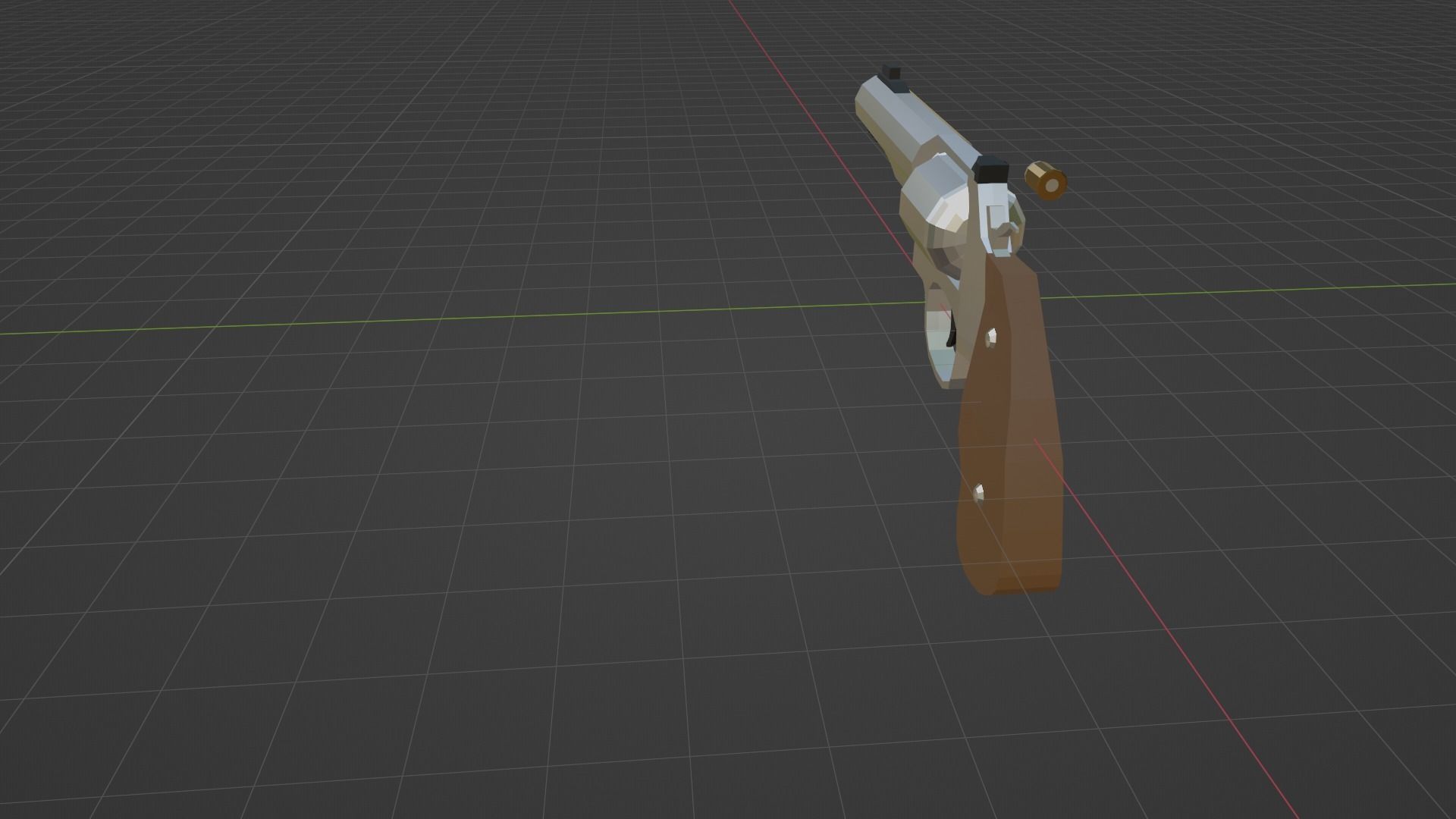 Low Poly Revolver Low-poly 3D model_7