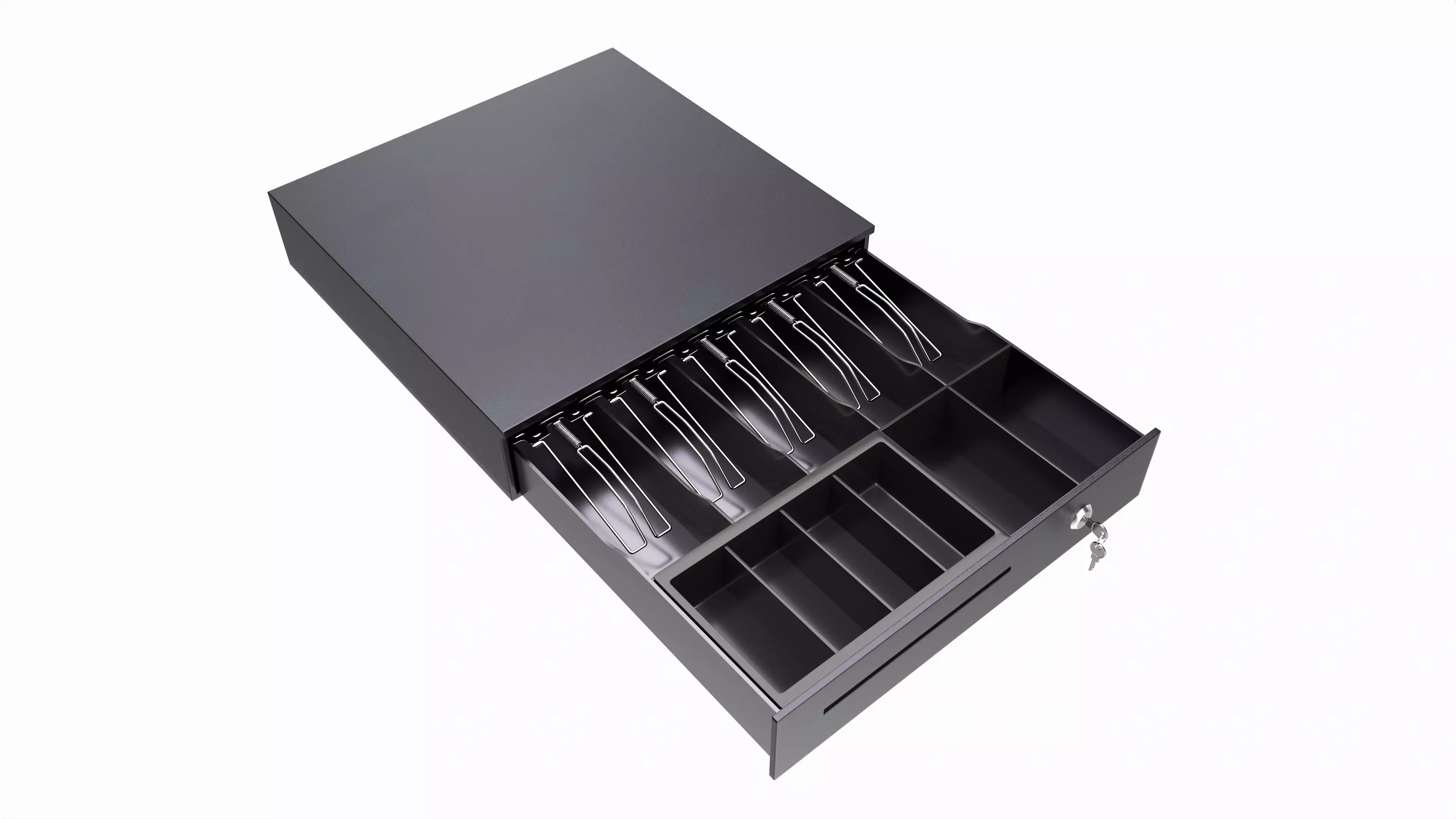 Cash Register Drawer for POS System open 3D model_0