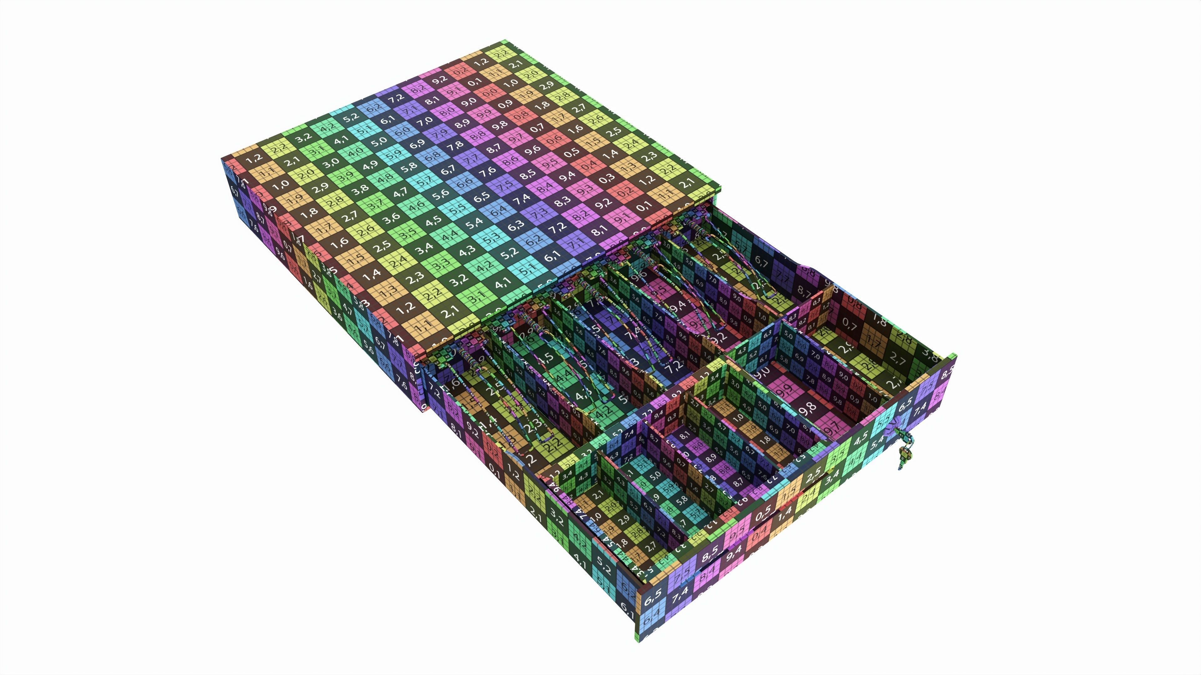 Cash Register Drawer for POS System open 3D model_6