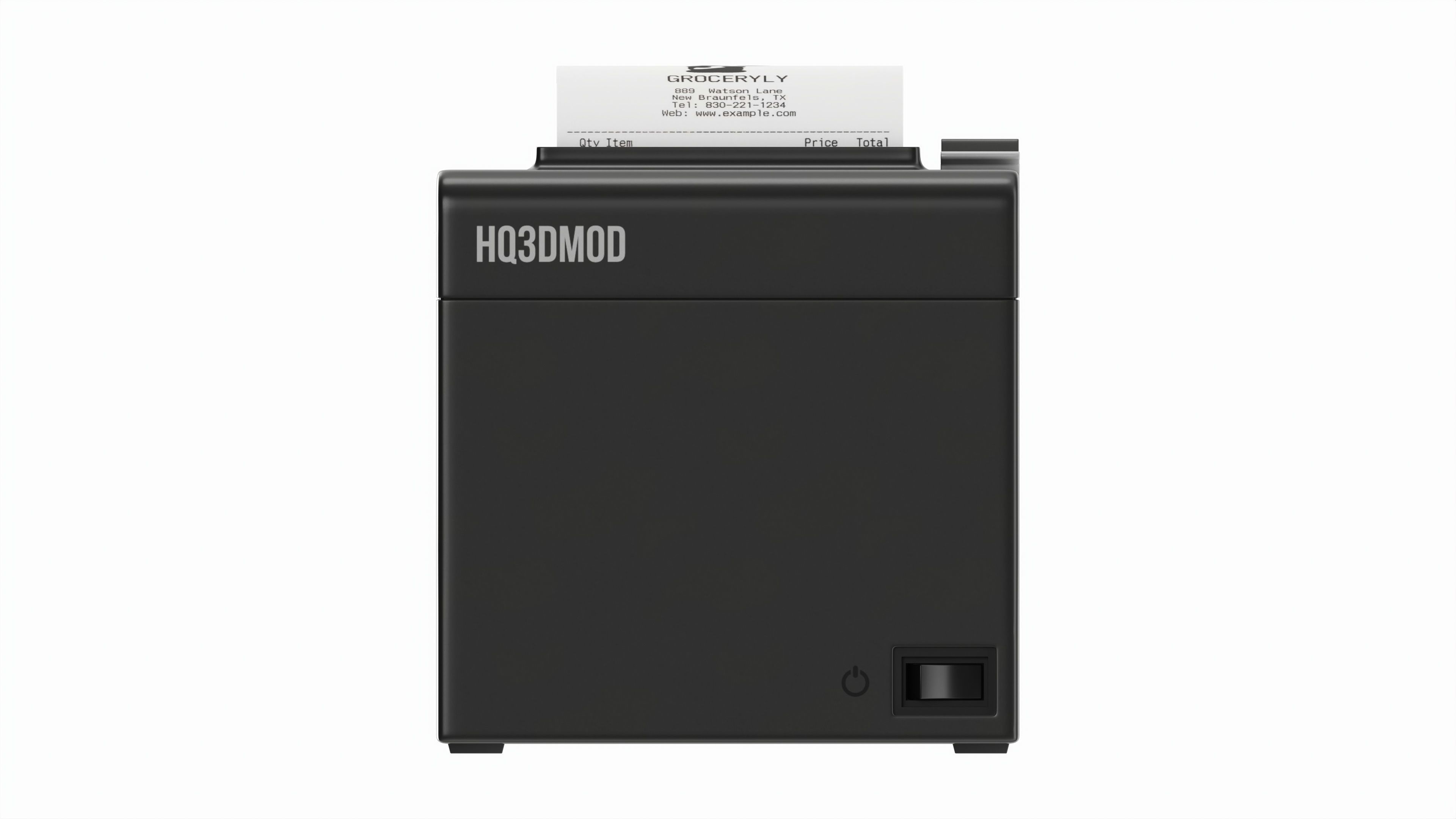 POS receipt printer 3D model_4