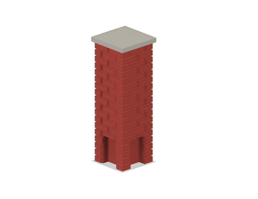 Model Railway Brick Wall with Metal Railings 3D print model_11