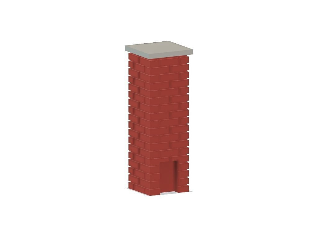 Model Railway Brick Wall with Metal Railings 3D print model_12