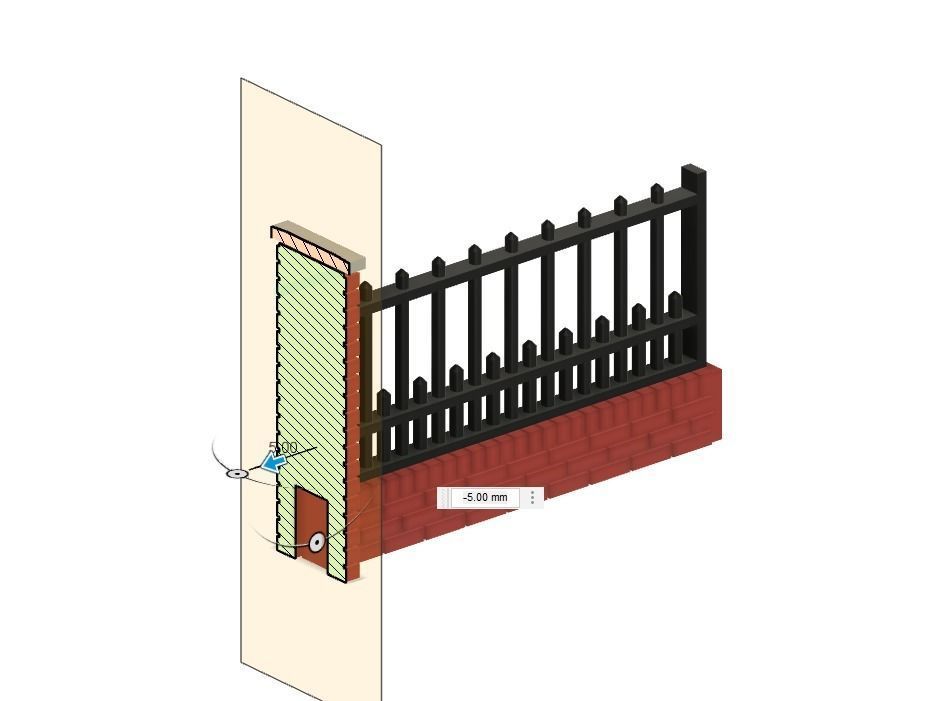 Model Railway Brick Wall with Metal Railings 3D print model_14