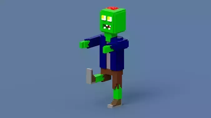 Zombie Voxel Low-poly 3D model