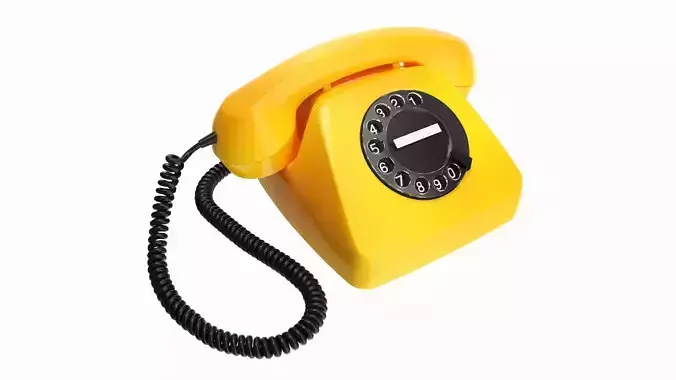 Table Rotary Dial Telephone Yellow