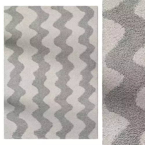 Shaggy rug Louise Green By Benuta 3D model