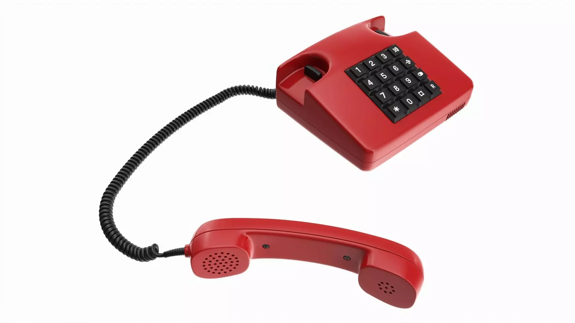 Table touch-tone telephone with off-hook handset 3D model